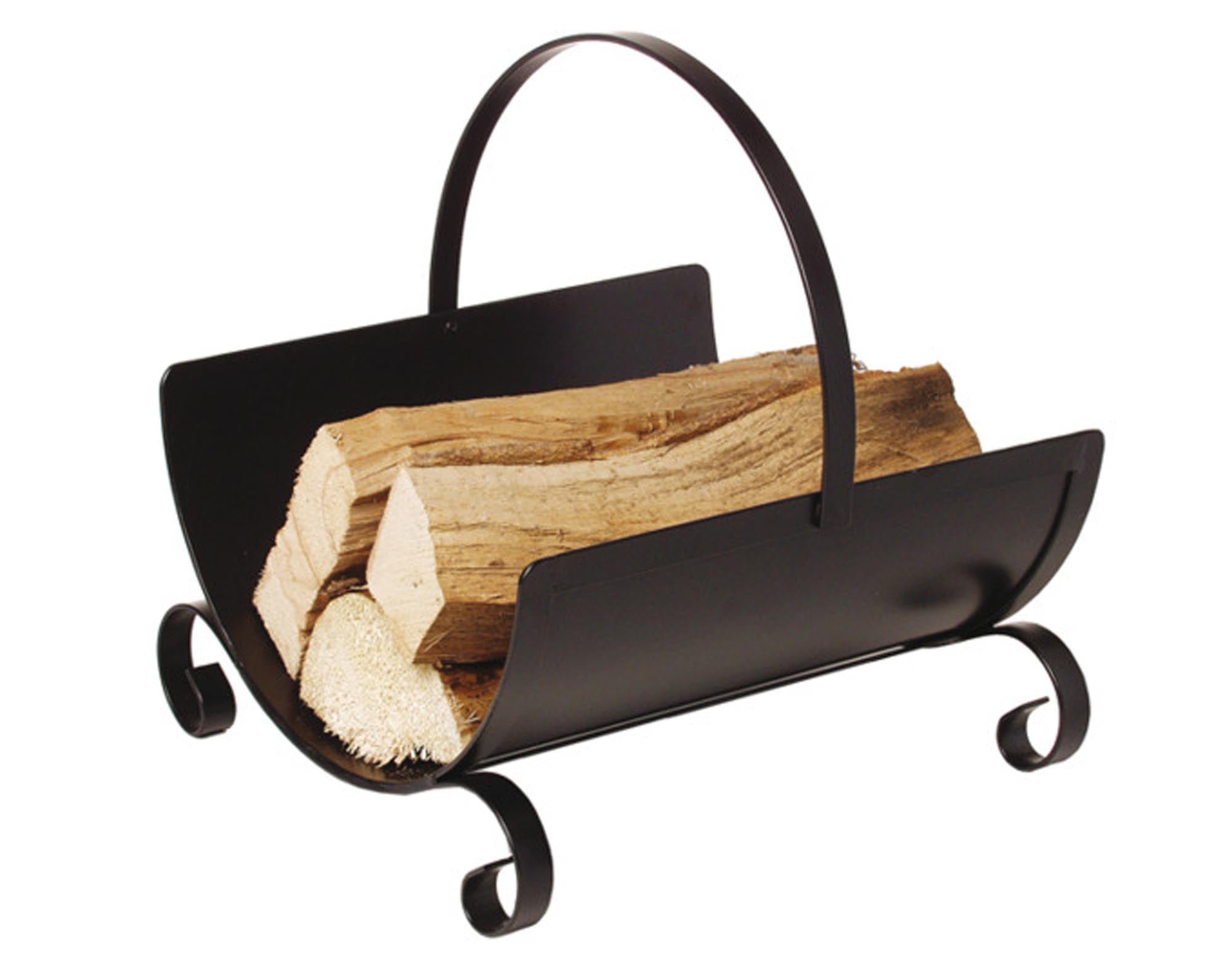 LIENBACHER Holzkorb mit Griff schwarz