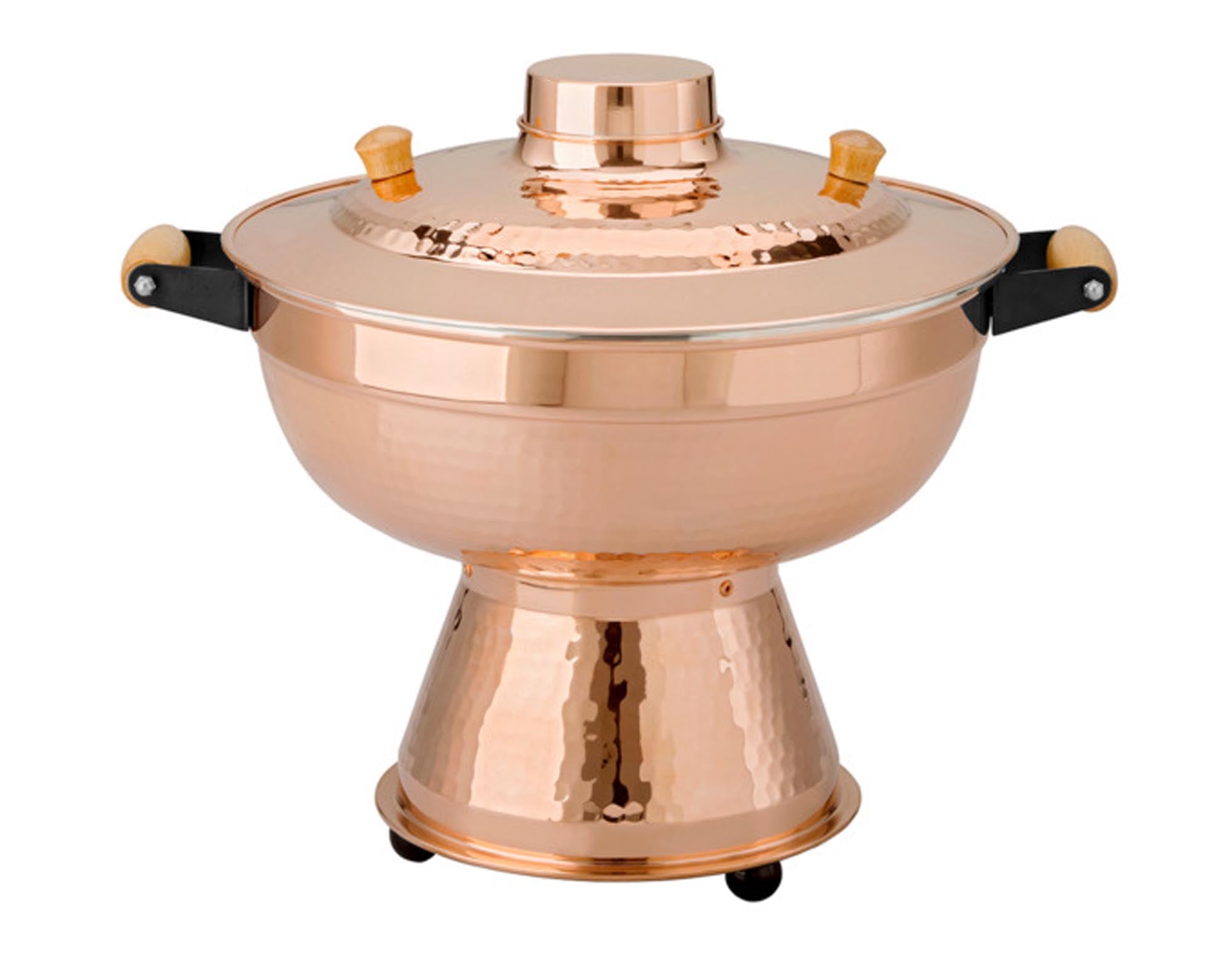Eleganter Kupfertopf 3.5 l von TTM: Perfekte Wärmeleitung, edles Design, ideal für mongolische Eintöpfe. Für alle Herdarten geeignet.