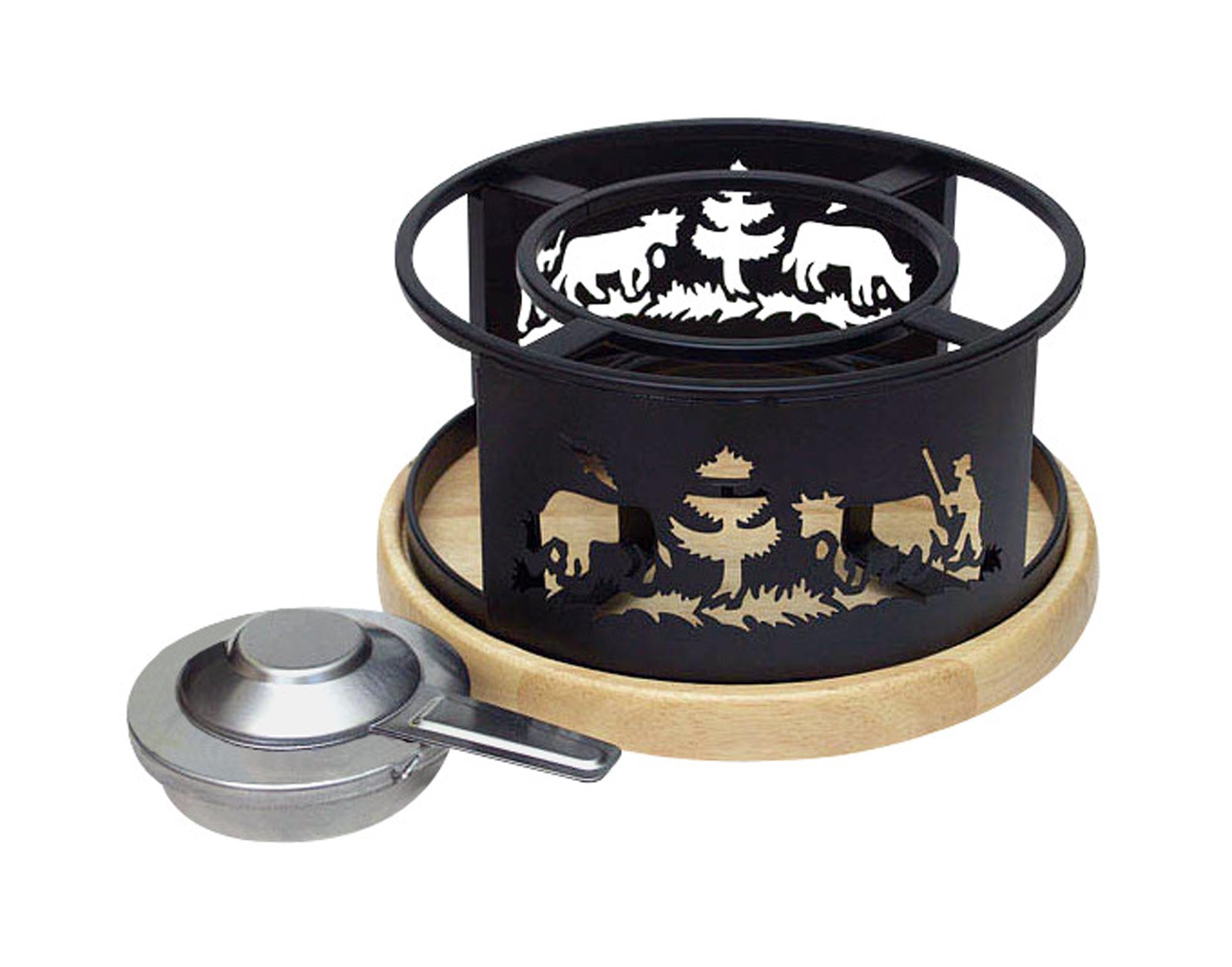 Der Rechaud Alpes ø 21 cm von HEIDI: stilvoll, funktional, ideal für gesellige Fondue- und Raclette-Abende. Perfekte Wärmeverteilung, leicht zu reinigen.