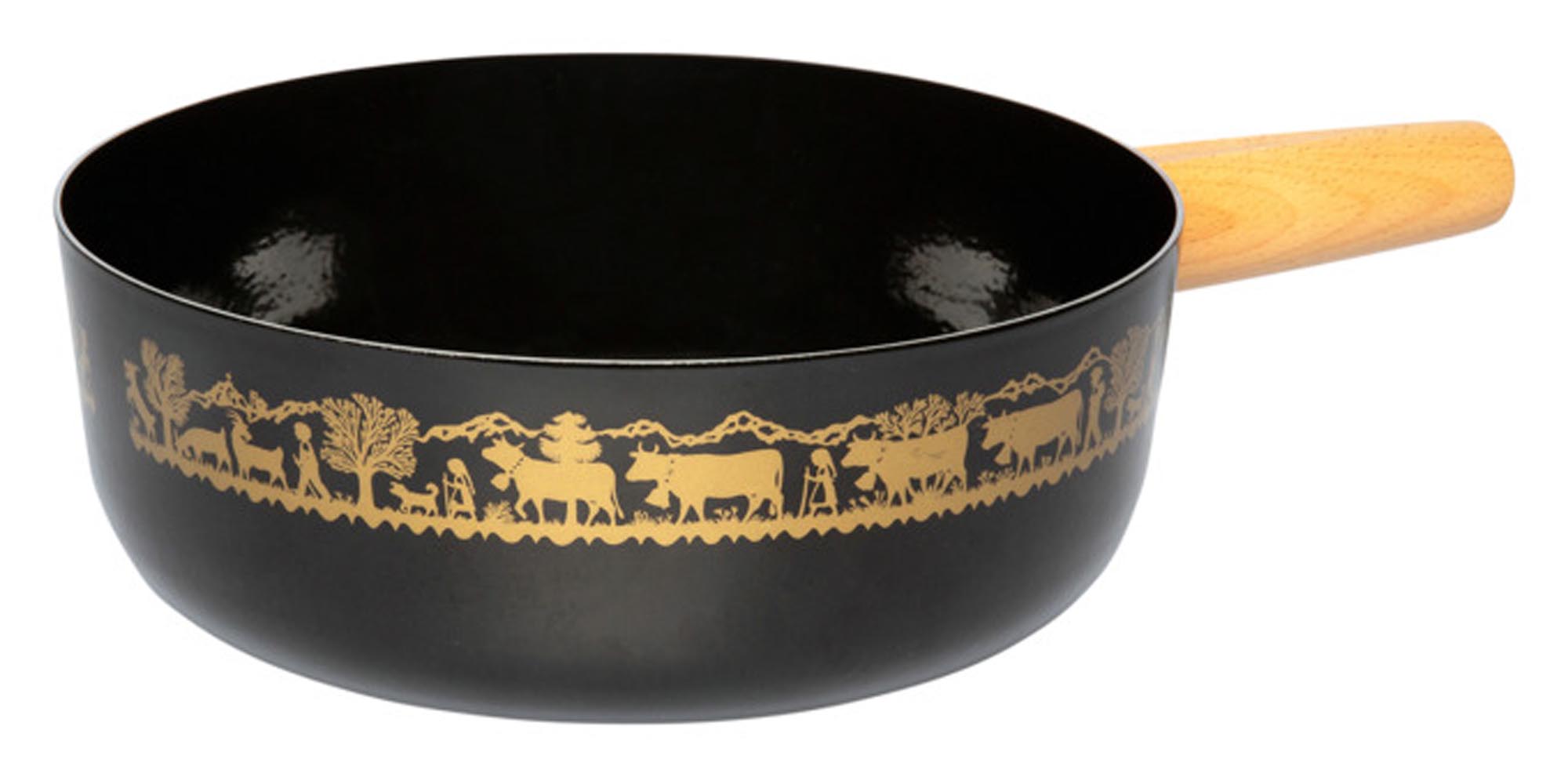 STÖCKLI Fonduecaquelon Emotion Alpaufzug moulé noir ø 23 cm