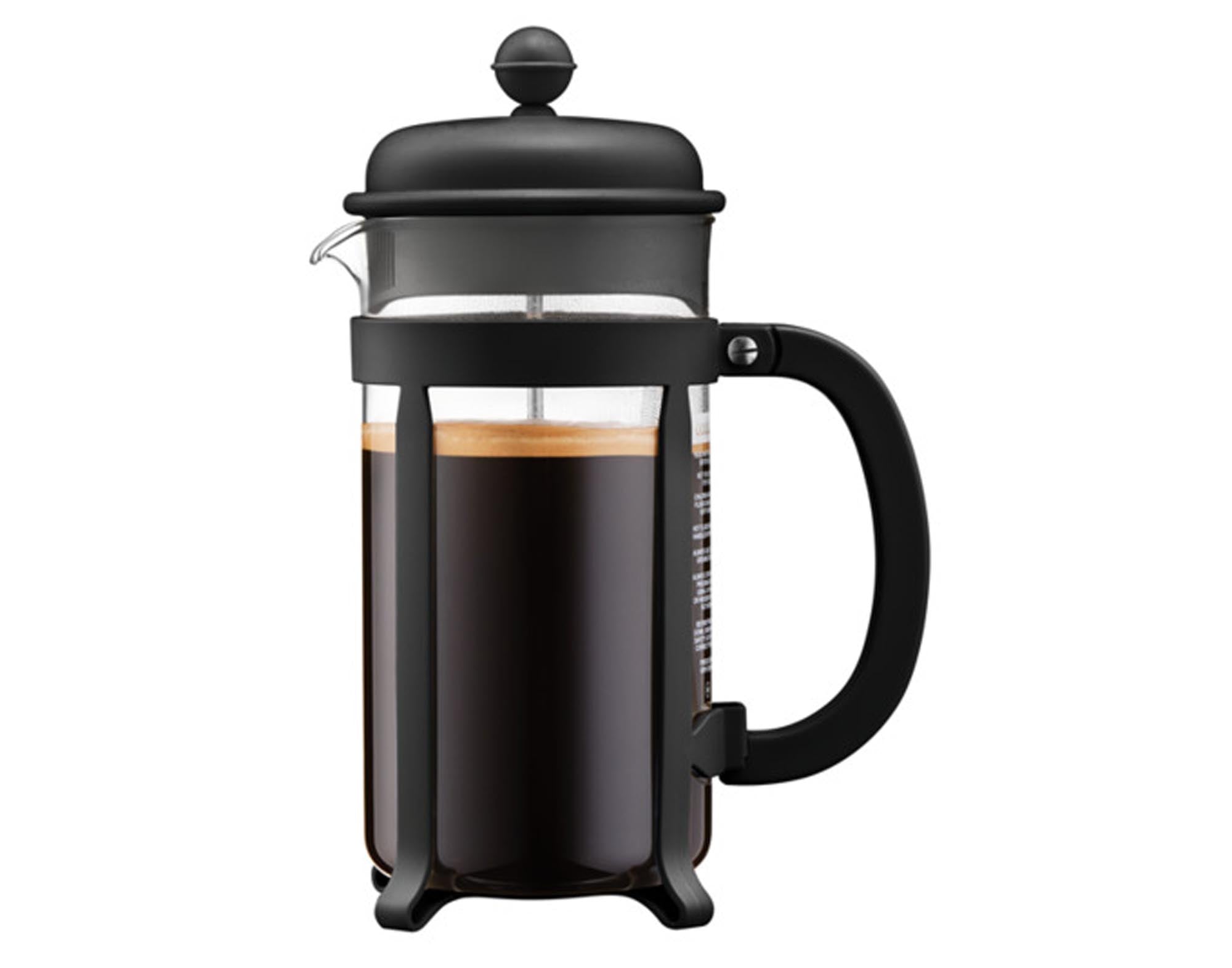 Eleganter BODUM Java Kaffeezubereiter für 8 Tassen, aus Borosilikatglas und Edelstahl, für vollmundigen Kaffeegenuss.
