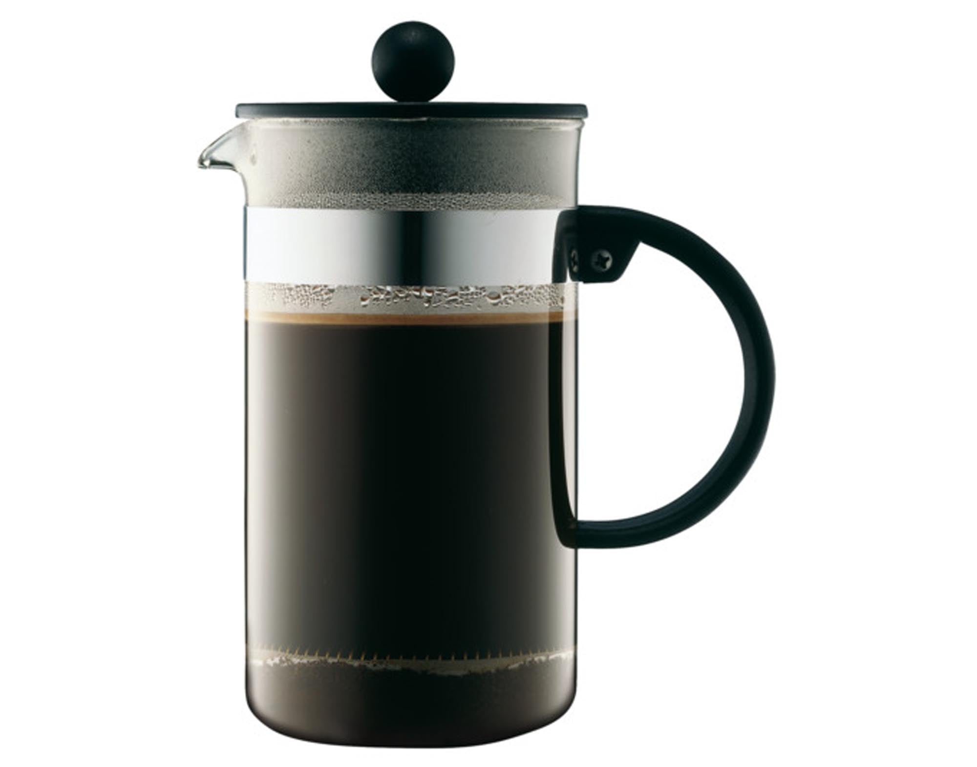 Eleganter BODUM Bistro Kaffeezubereiter: 8 Tassen, Borosilikatglas, Edelstahlfilter, BPA-frei, spülmaschinenfest. Perfekt für Kaffeeliebhaber.