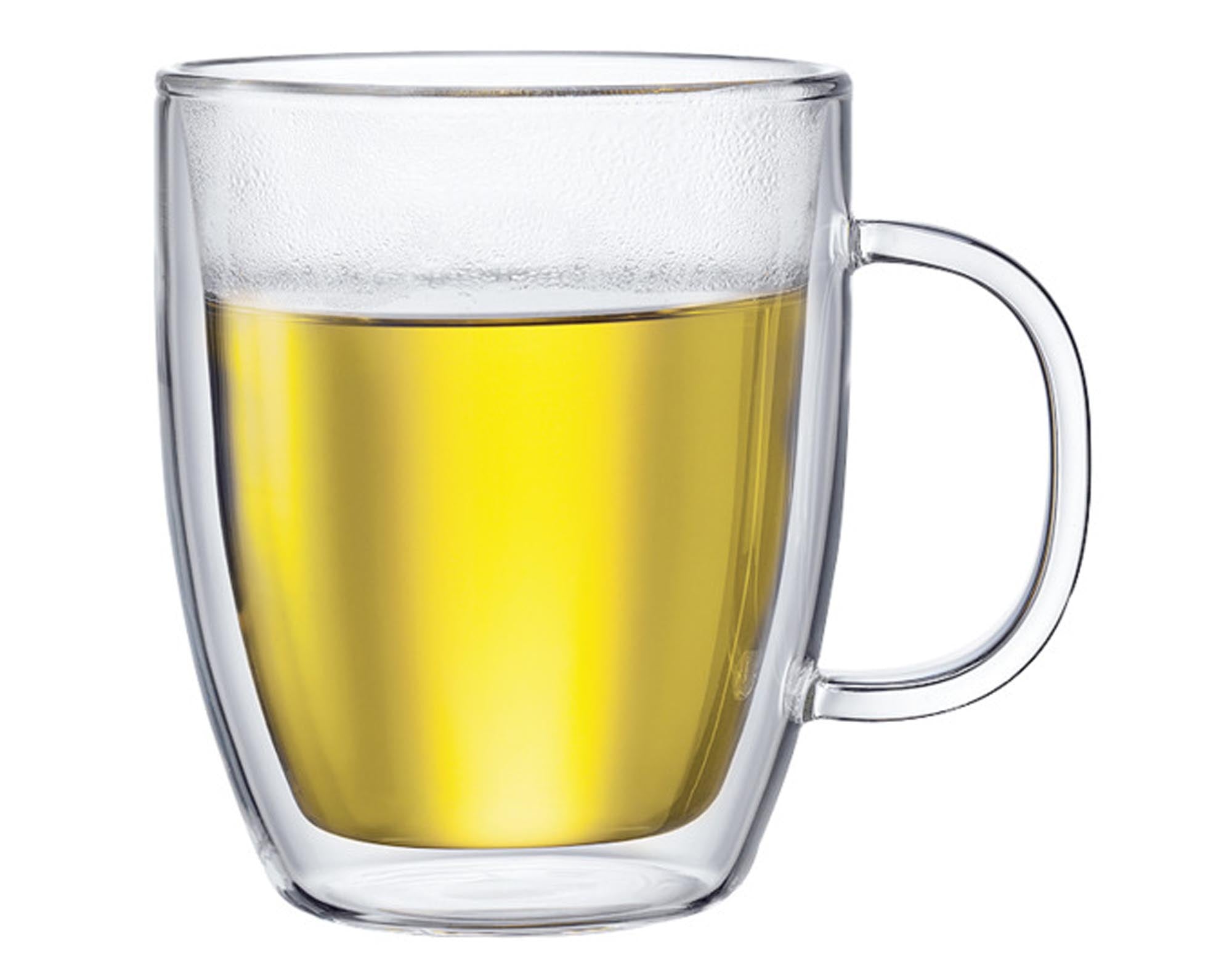 Doppelwandiges BODUM Bistro Glas, 0,45 l, für heiße & kalte Getränke, robustes Borosilikatglas, spülmaschinenfest.