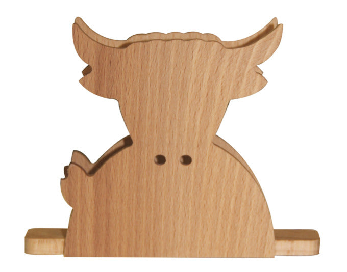 Serviettenhalter Kuh Holz 10.5x12.5 cm in  präsentiert im Onlineshop von KAQTU Design AG. Serviettenhalter ist von STEINLIN