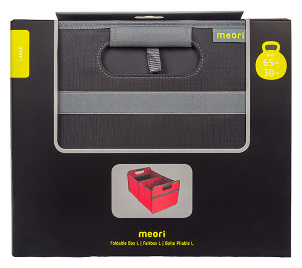 Die MEORI Faltbox L Classic in Lava Black ist eine stilvolle, faltbare Aufbewahrungslösung für Zuhause, Büro oder unterwegs.