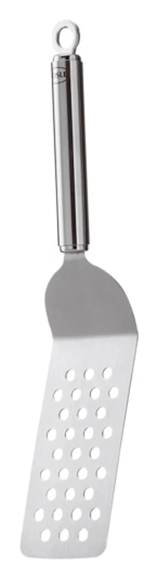 RÖSLE 32 cm Sandwich-Palette: Edelstahl, gekröpft, gelocht. Perfekt für Wenden, Heben, gesünderes Servieren. Ergonomisch, spülmaschinenfest.