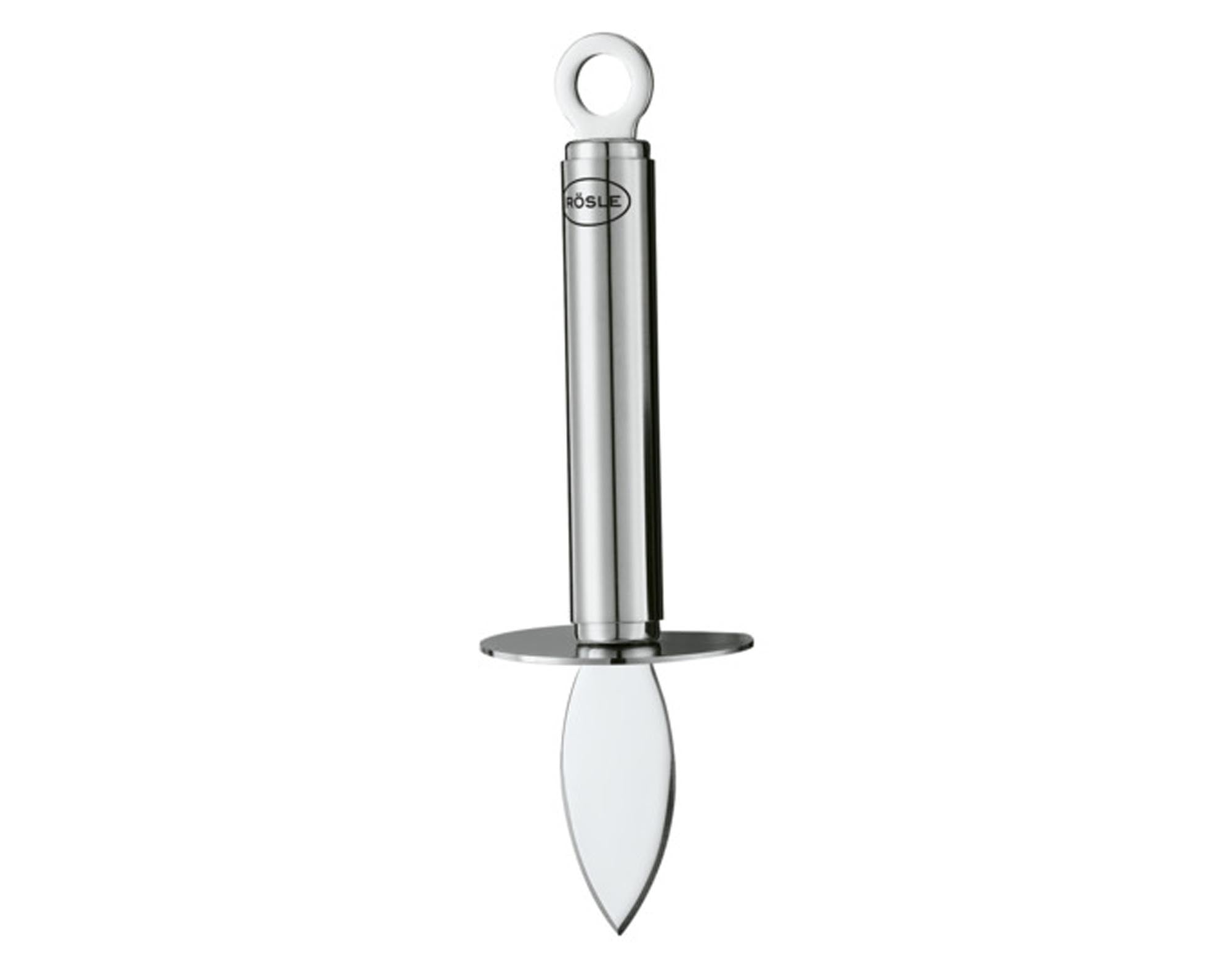 Robuster 18 cm Austernbrecher von RÖSLE: Edelstahl, ergonomisch, scharfe Klinge. Perfekt für müheloses Austernöffnen.