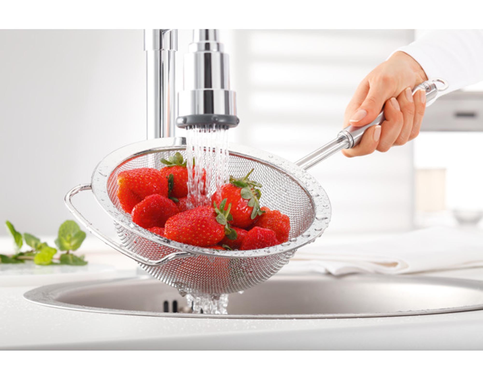 <tc>RÖSLE</tc> Coarse mesh kitchen sieve with round handle ø 20x42 cm