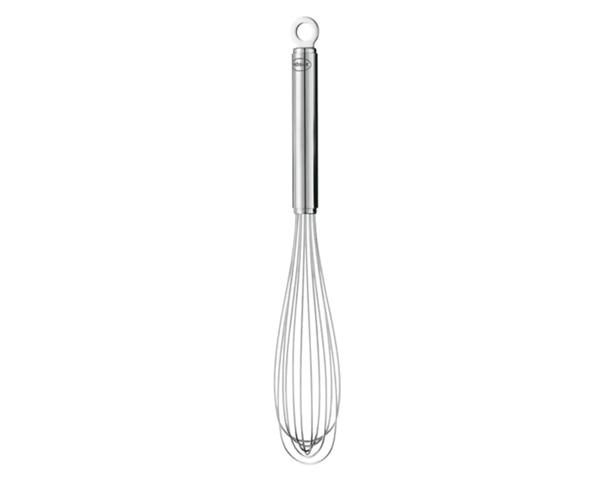 RÖSLE Becherbesen: 4.1x27 cm, Edelstahl, ergonomisch, ideal für Teige, Saucen, Eier. Langlebig, hygienisch, vielseitig einsetzbar.