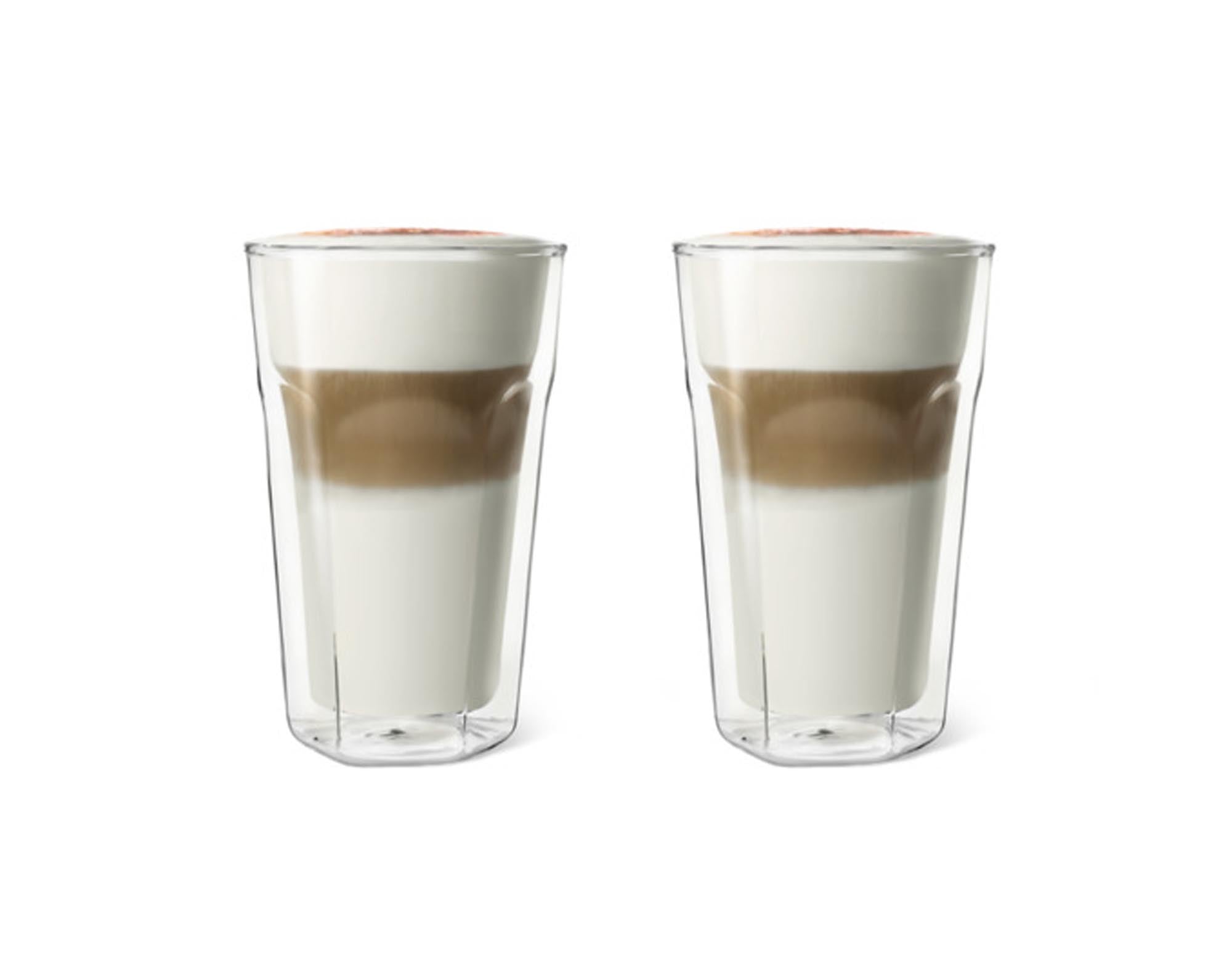 Elegante, doppelwandige Latte Macchiatogläser von LEOPOLD, 350 ml, aus Borosilikatglas, hitzebeständig, spülmaschinenfest.