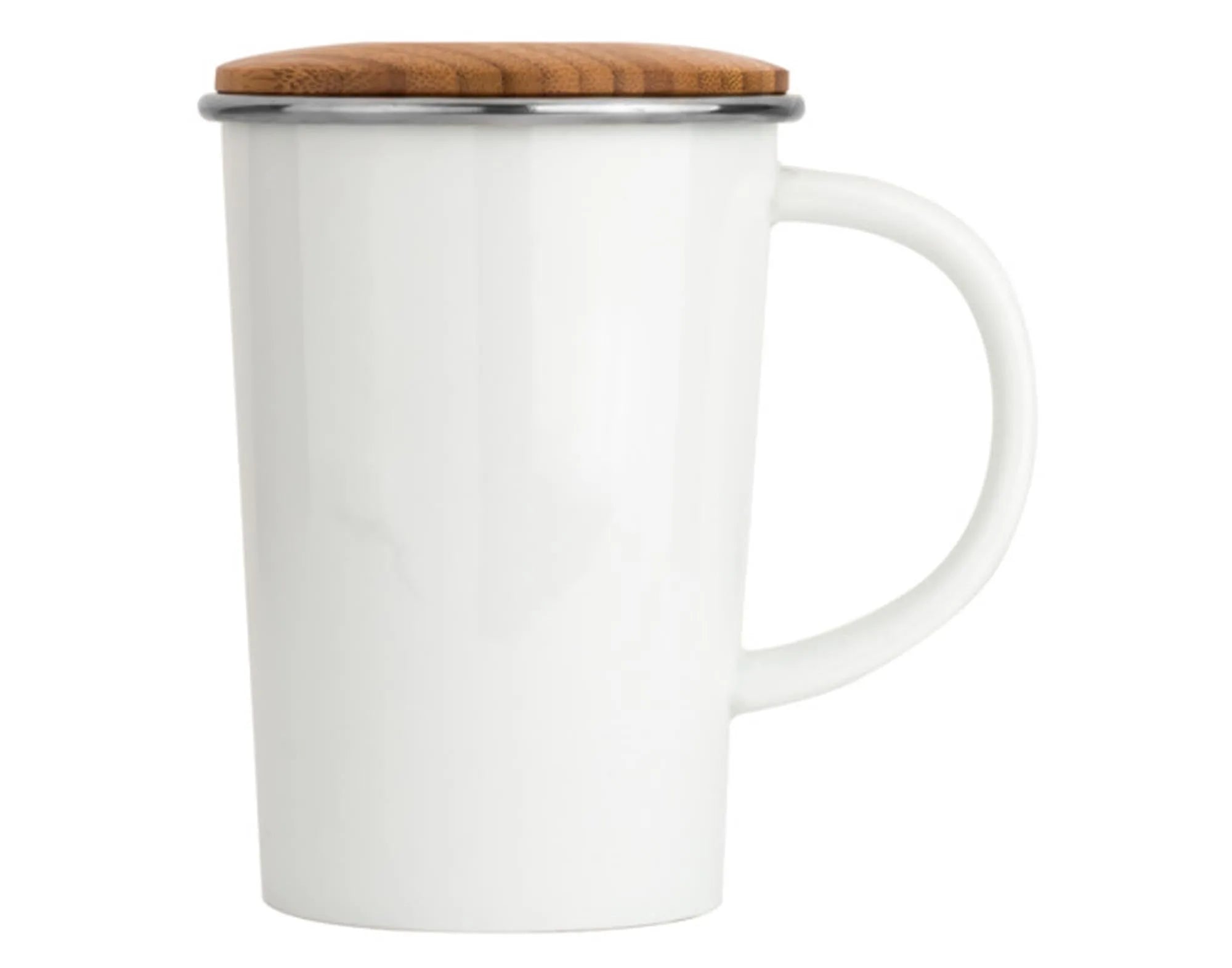 Elegante BREDEMEIJER Teetasse aus Porzellan mit Edelstahlfilter und Deckel, 300 ml, für stilvolle Teestunden.