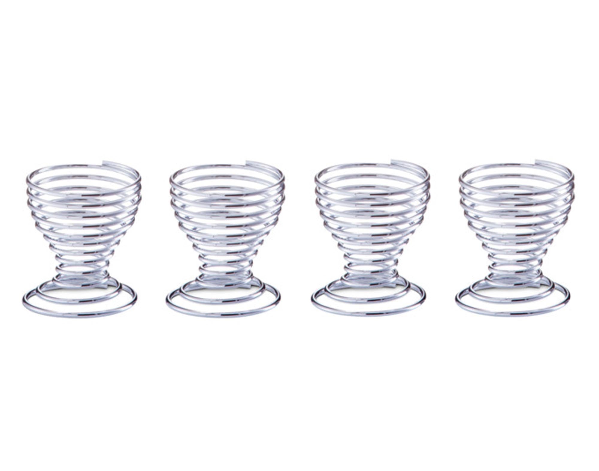 Elegante Eierbecher Spirale von ZELLER PRESENT: 4er-Set, ø 5 cm, robust, spülmaschinenfest, stilvoll für jeden Frühstückstisch.