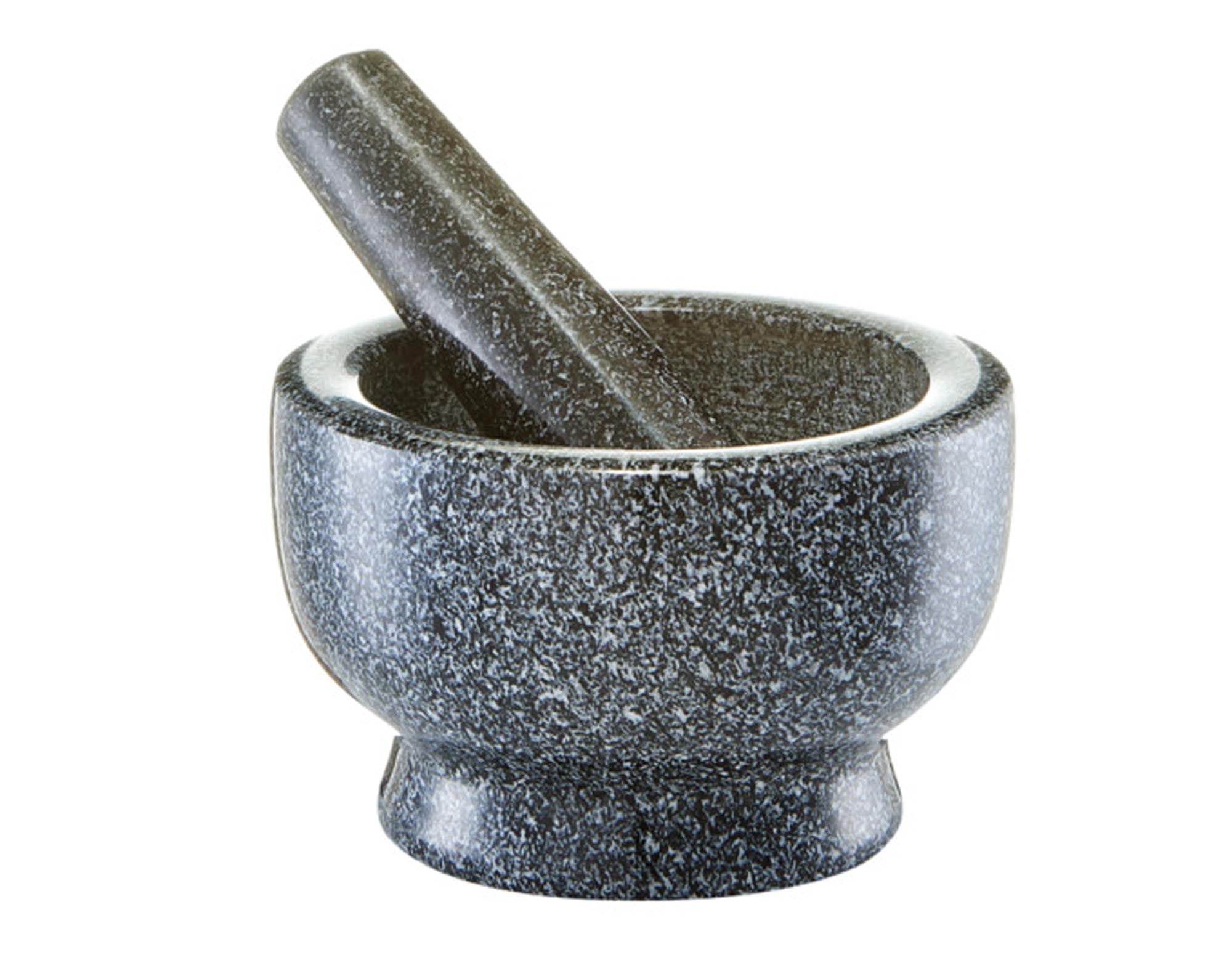 Mortier de zeller avec punch granite anthracite Ø 13x8 cm