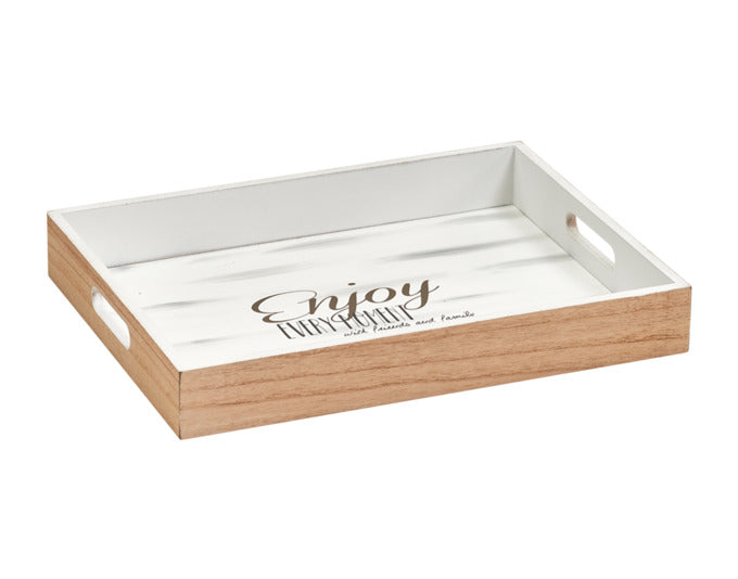 Tablett Holz Enjoy 40x30 cm in  präsentiert im Onlineshop von KAQTU Design AG. Tablett ist von ZELLER PRESENT