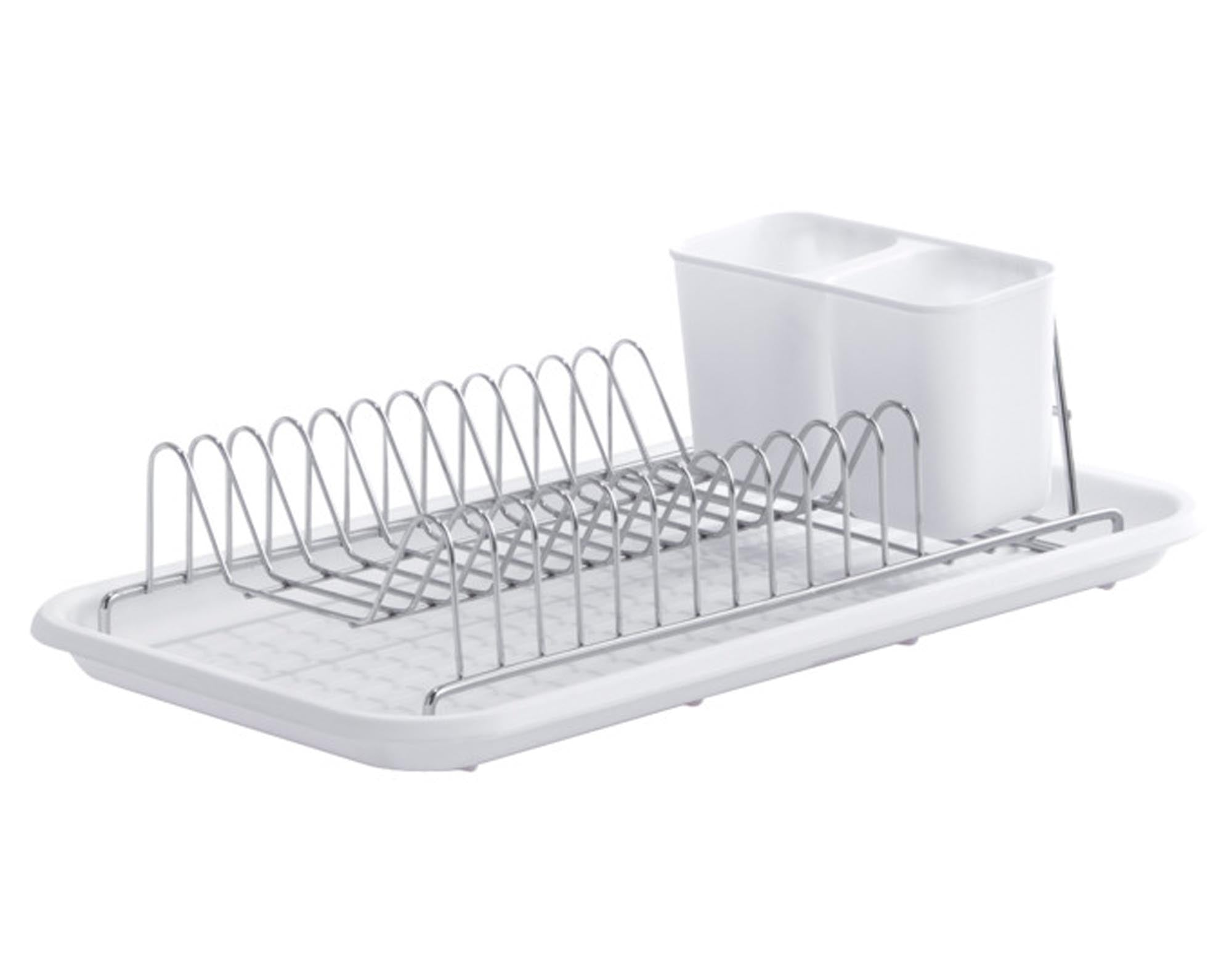 Effizienter Abtropfständer 44x24 cm von ZELLER PRESENT: Rostfreier Edelstahl, rutschfeste Gummifüße, modernes Design, ideal für Geschirr & Besteck.