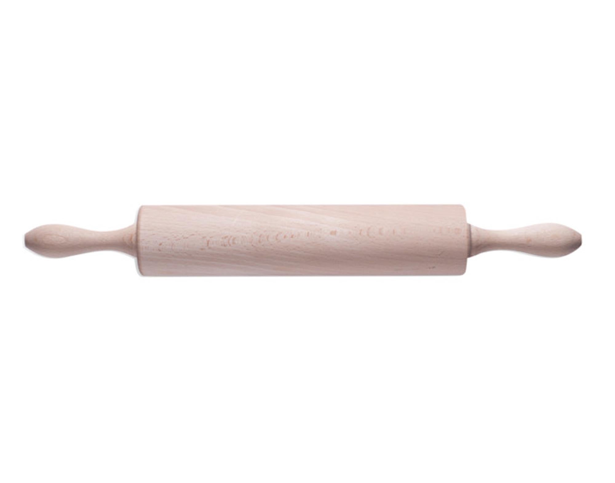 Hochwertiger Teigroller aus Buchenholz, 43 cm, ideal für große Teigportionen. Robust, langlebig, ergonomisch – perfekt für Hobbybäcker.