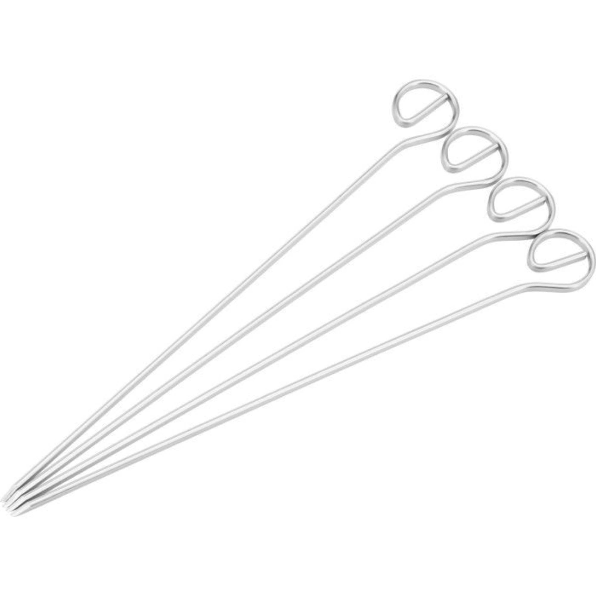 4 Stk. Schaschlikspiesse, Edelstahl, 21x0.5x0.3cm in Silber präsentiert im Onlineshop von KAQTU Design AG. Grillzubehör ist von Westmark