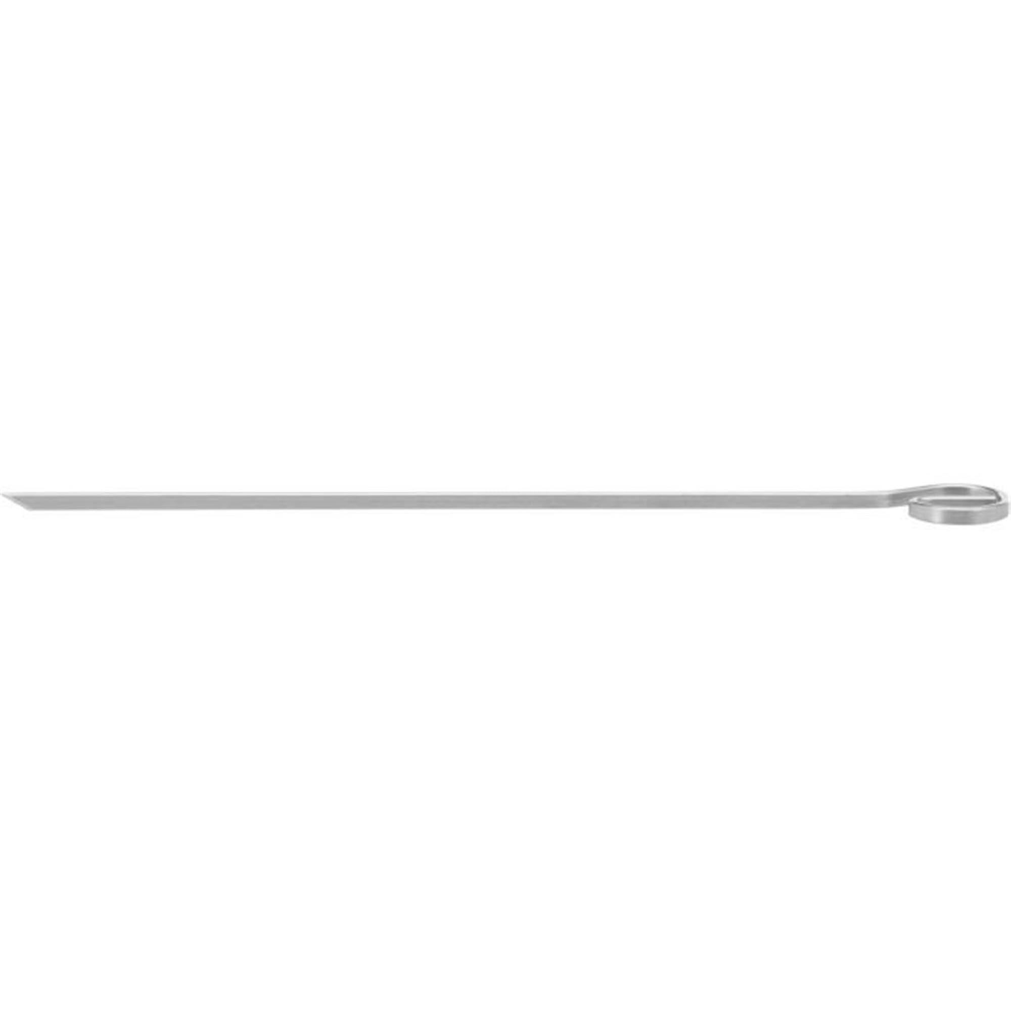 Set aus 4 robusten Edelstahl-Schaschlikspießen, 21 cm lang, ideal für Grill und Küche, langlebig und leicht zu reinigen.