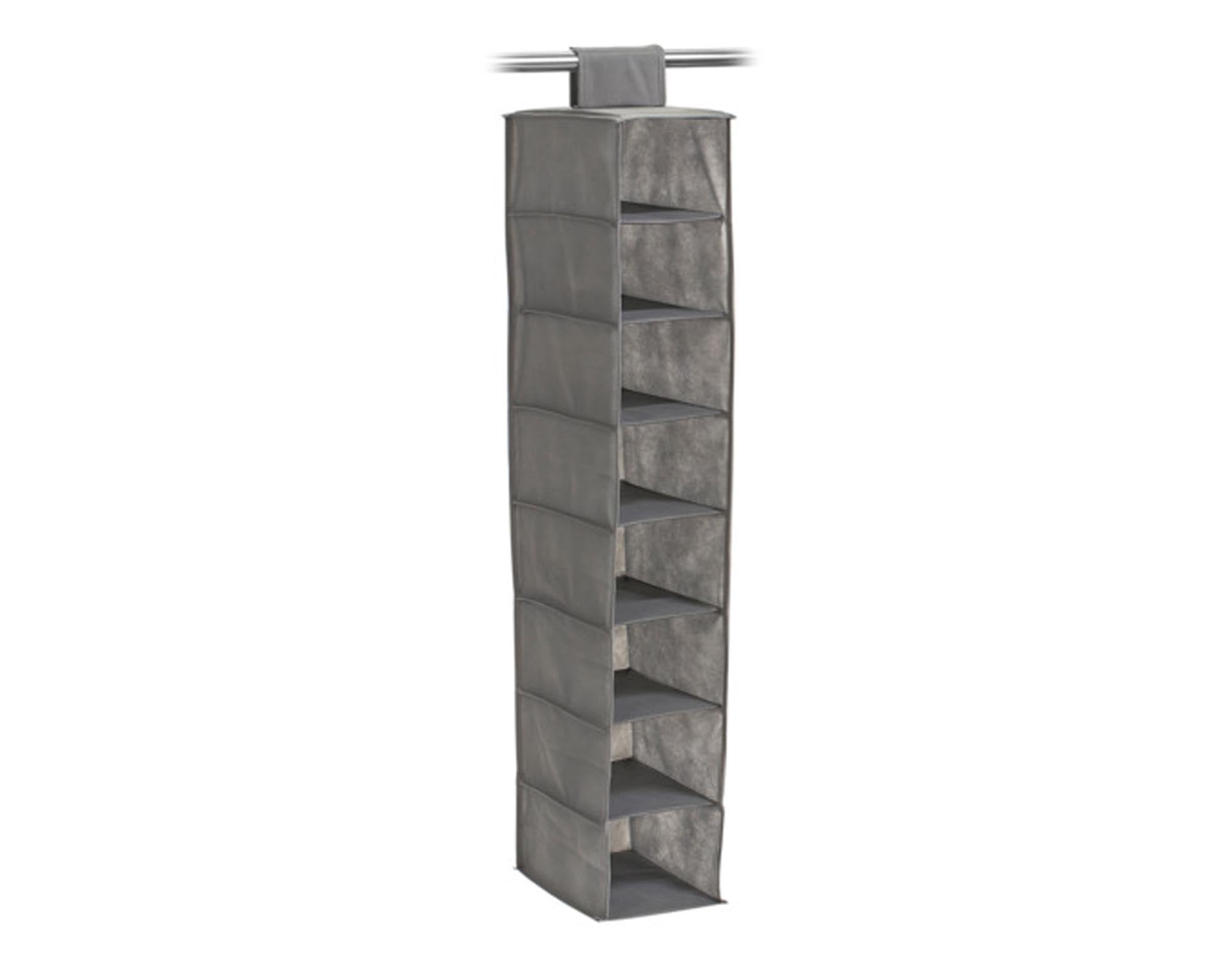 Organisateur de Zeller Soltes avec 8 compartiments gris 18x30x105 cm