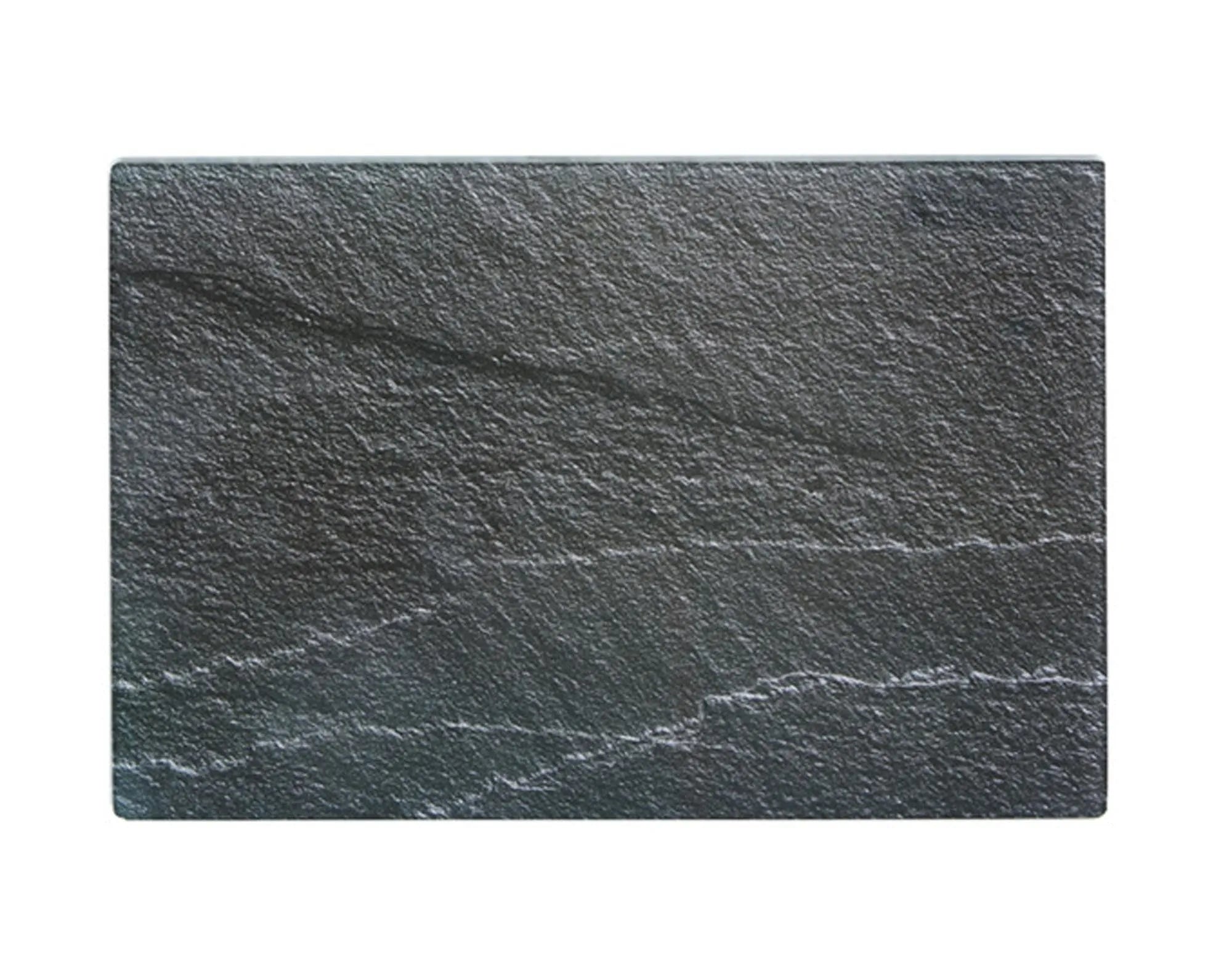 Stilvolles Schneidbrett 30x20 cm aus Glas und Schiefer, hygienisch, hitzebeständig, ideal zum Schneiden und Servieren.