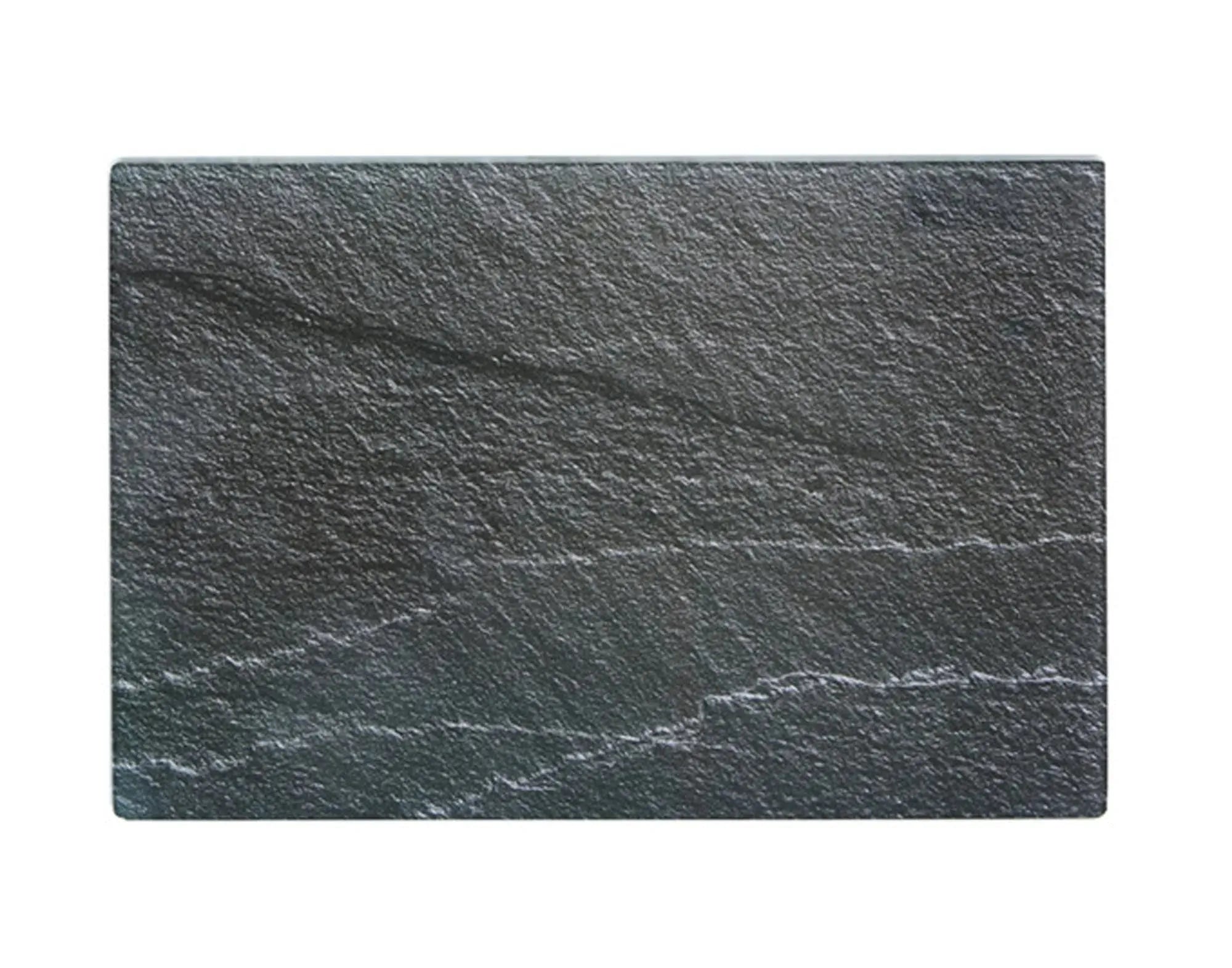 Stilvolles Schneidbrett 30x20 cm aus Glas und Schiefer, hygienisch, hitzebeständig, ideal zum Schneiden und Servieren.