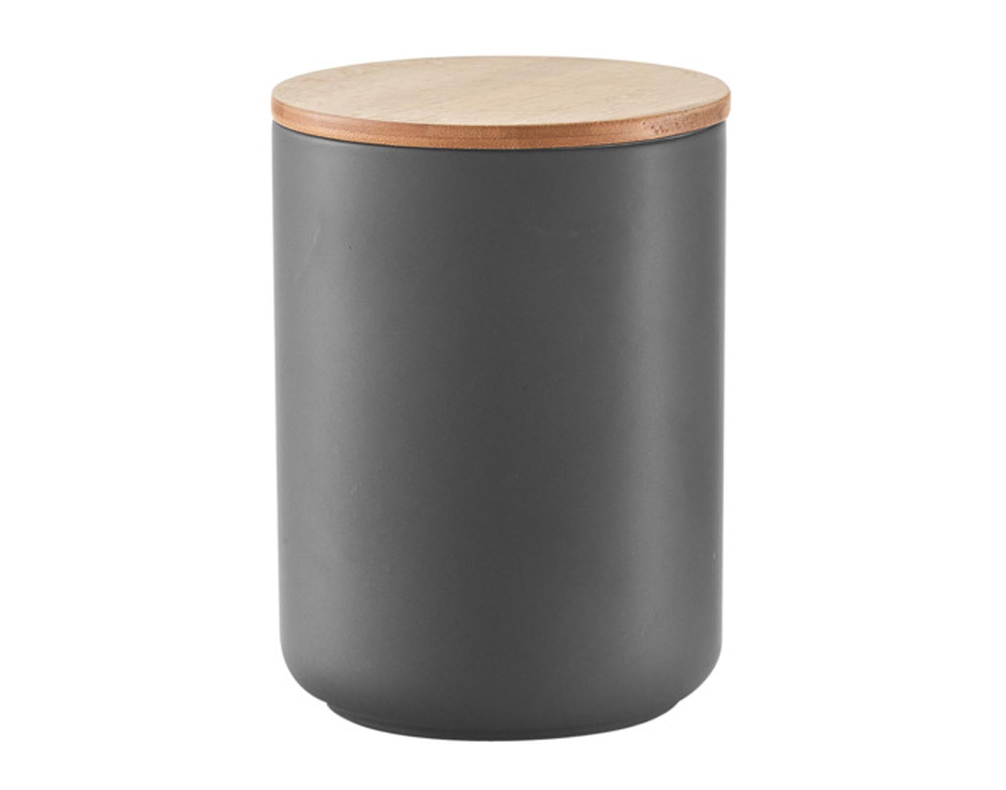Zeller storage can anthracite with lid bamboo 1500 ml