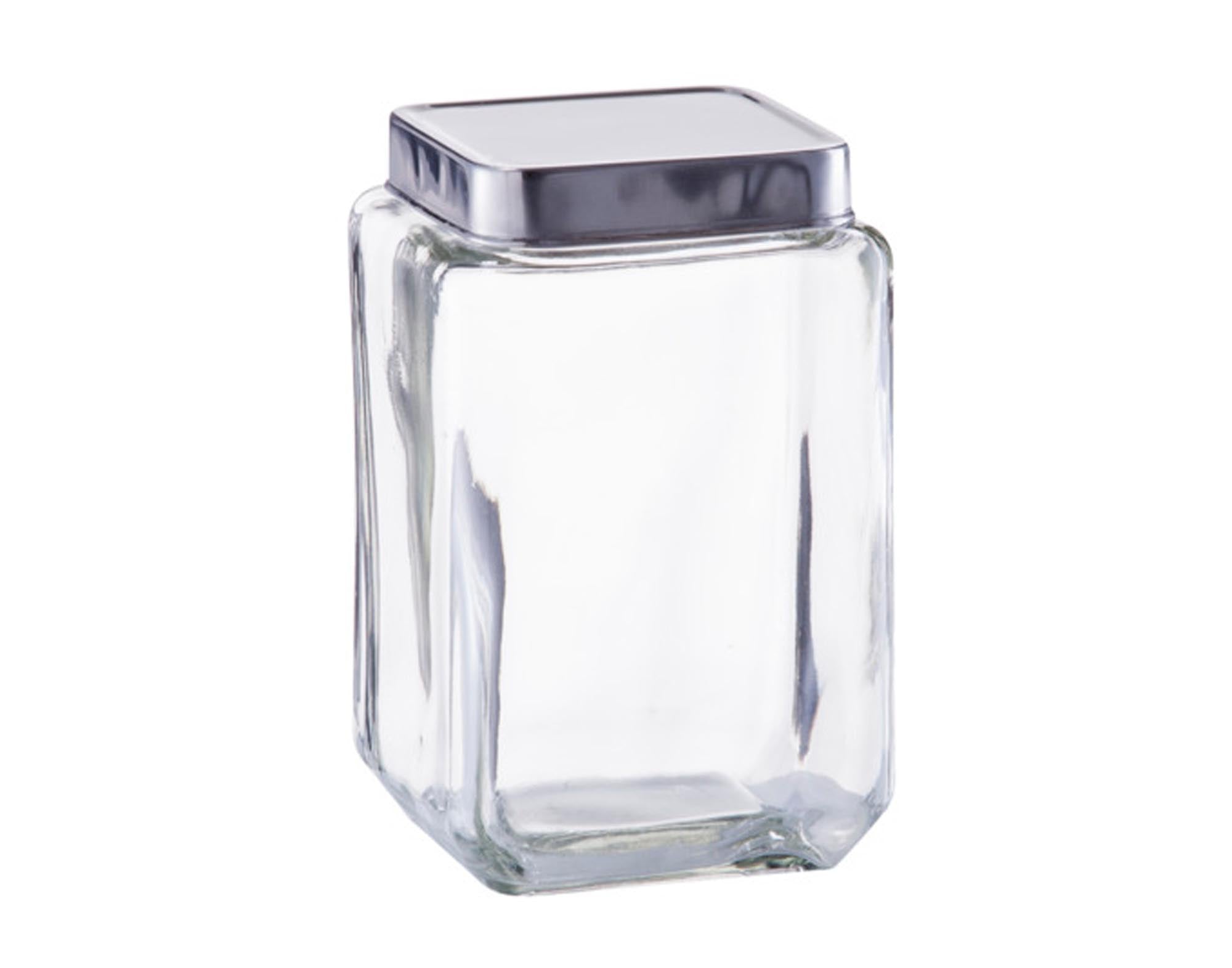 ZELLER Vorratsglas eckig mit Deckel Inox 1500 ml 11x11x18 cm in  präsentiert im Onlineshop von KAQTU Design AG. Aufbewahrungsdose ist von ZELLER PRESENT