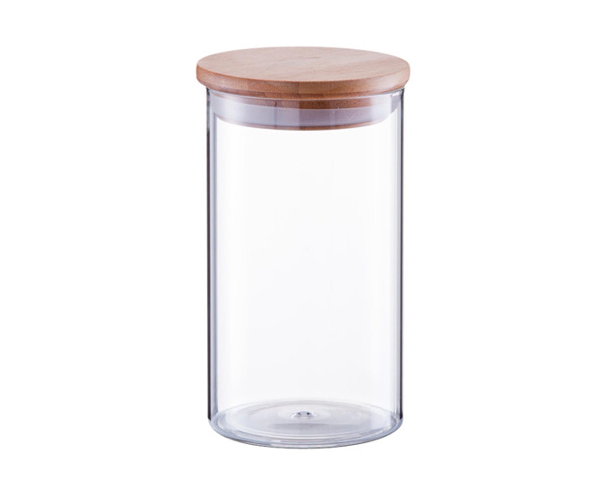 Zeller storage glass with lid bamboo 1000ml Ø1.5x17.5 cm