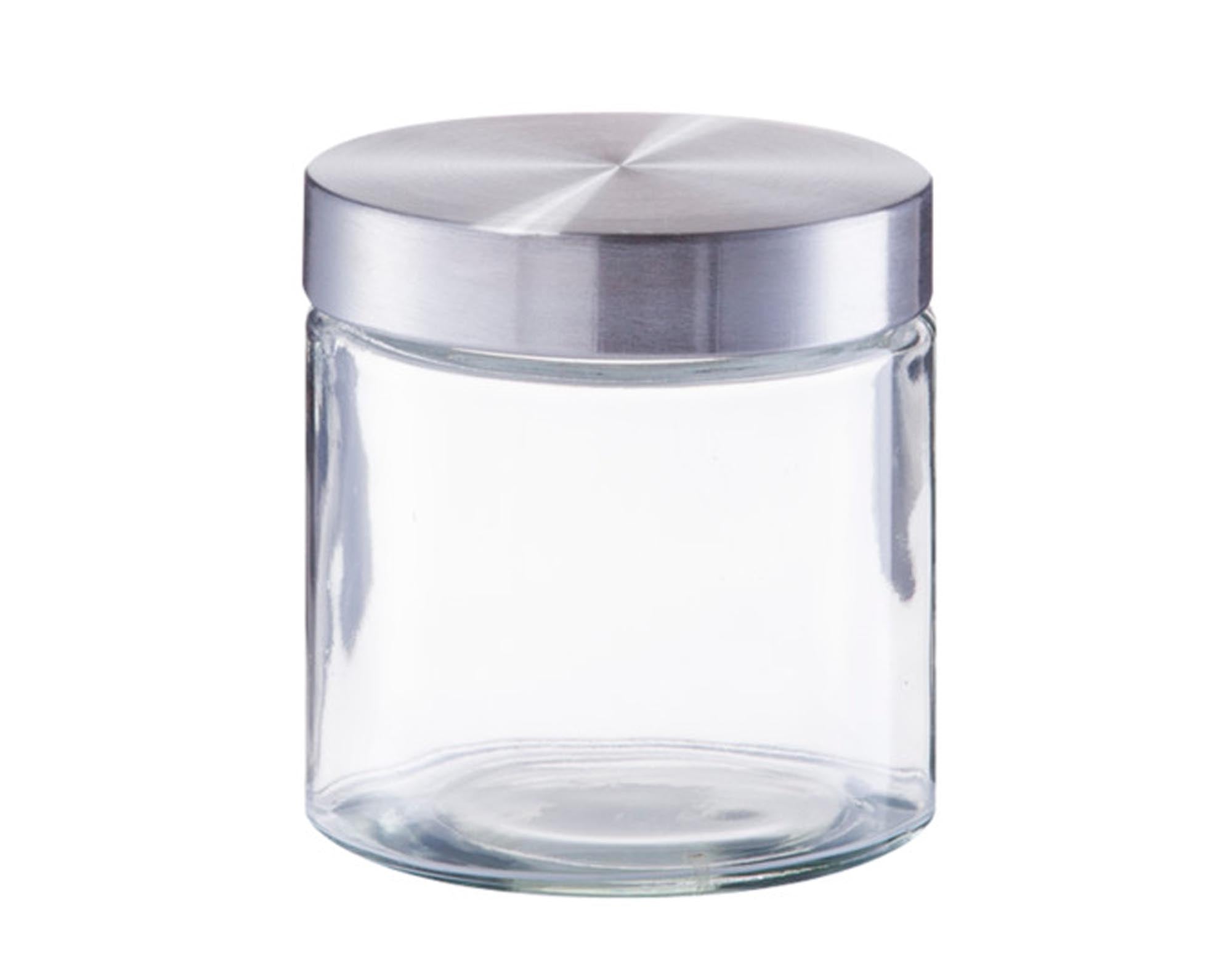 Zeller storage glass with lid inox 750 ml Ø11x12 cm