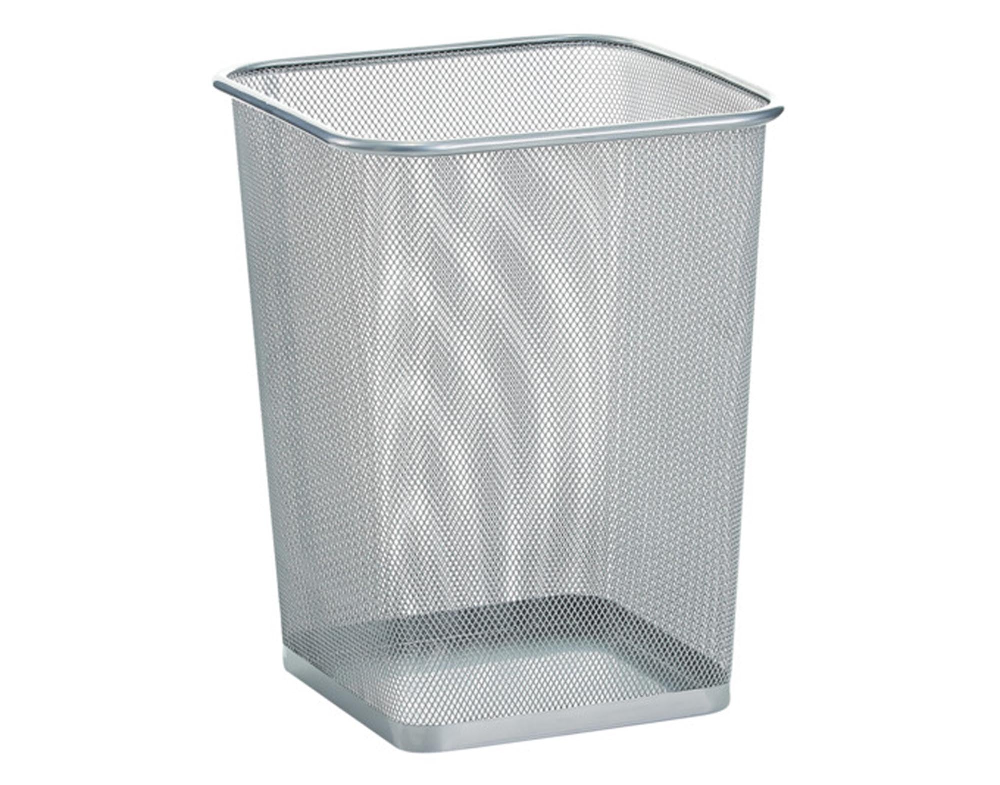 ZELLER Papierkorb Mesh silber 26.8x26.8x35.5 cm in  präsentiert im Onlineshop von KAQTU Design AG. Papierkorb ist von ZELLER PRESENT