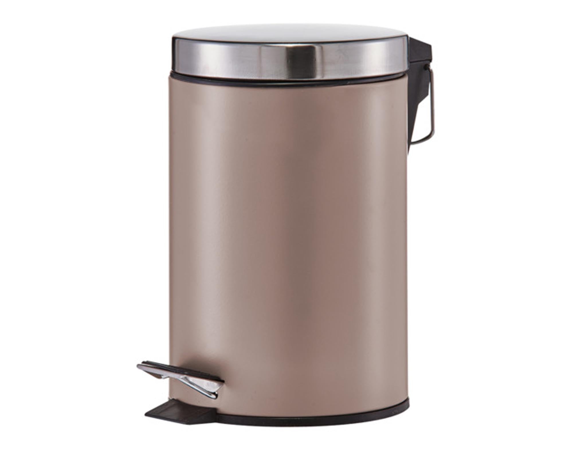 ZELLER Treteimer Metall matt taupe 3 l ø 17x26 cm in  präsentiert im Onlineshop von KAQTU Design AG. Mülleimer ist von ZELLER PRESENT