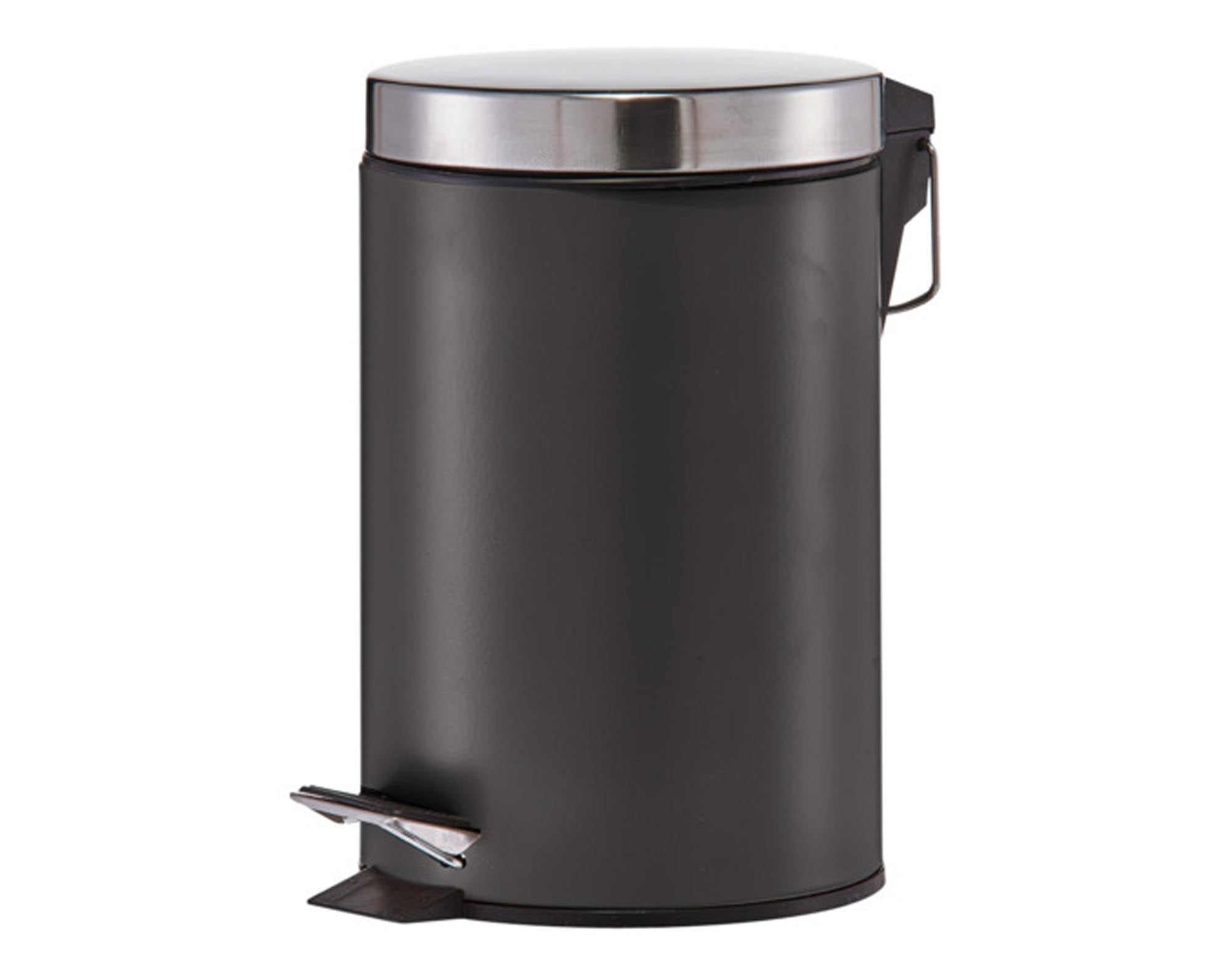 ZELLER Treteimer Metall matt schwarz 3 l ø 17x26 cm in  präsentiert im Onlineshop von KAQTU Design AG. Mülleimer ist von ZELLER PRESENT