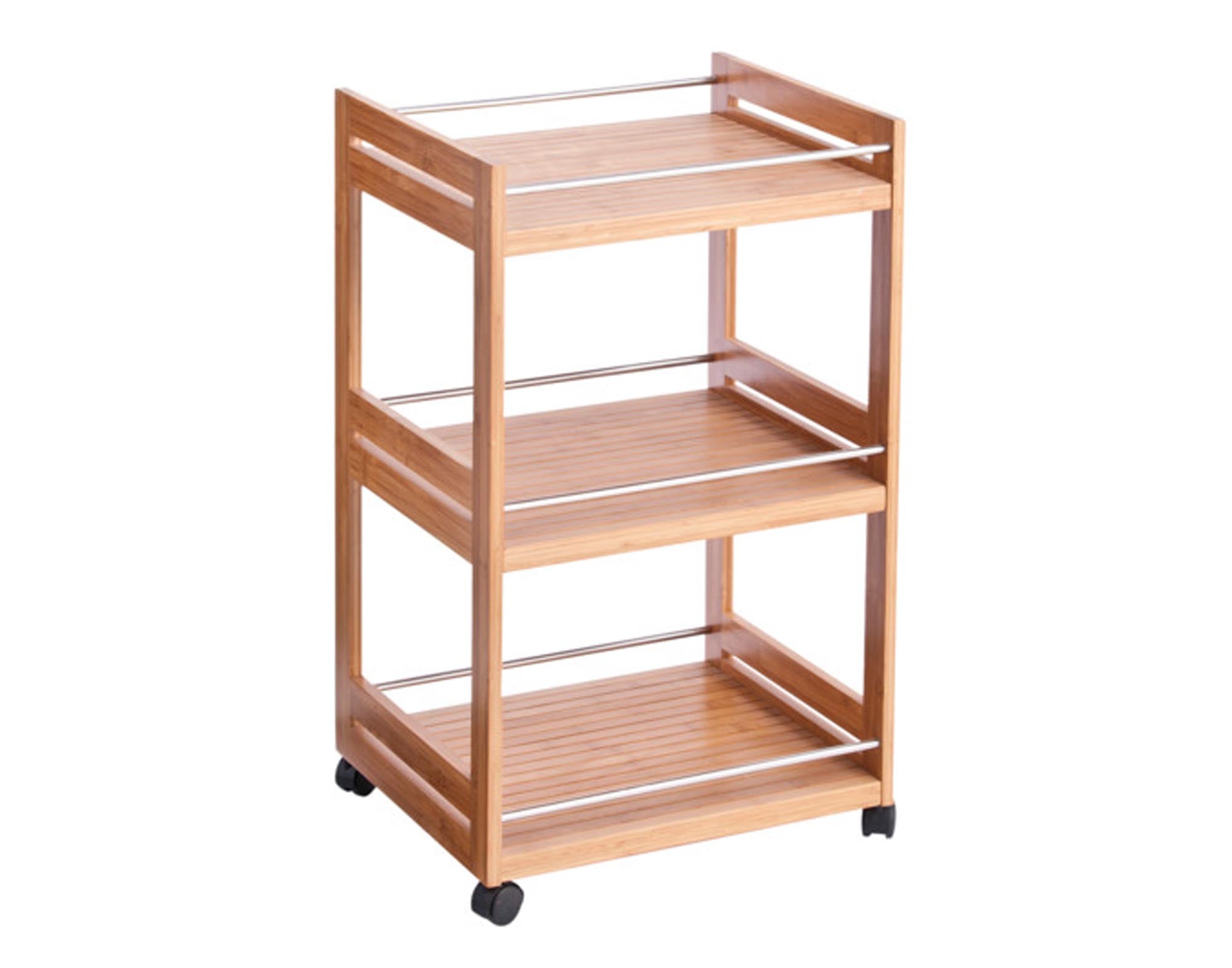 Zeller bathroom roller car Bamboo Metall 45.7x38x76 cm