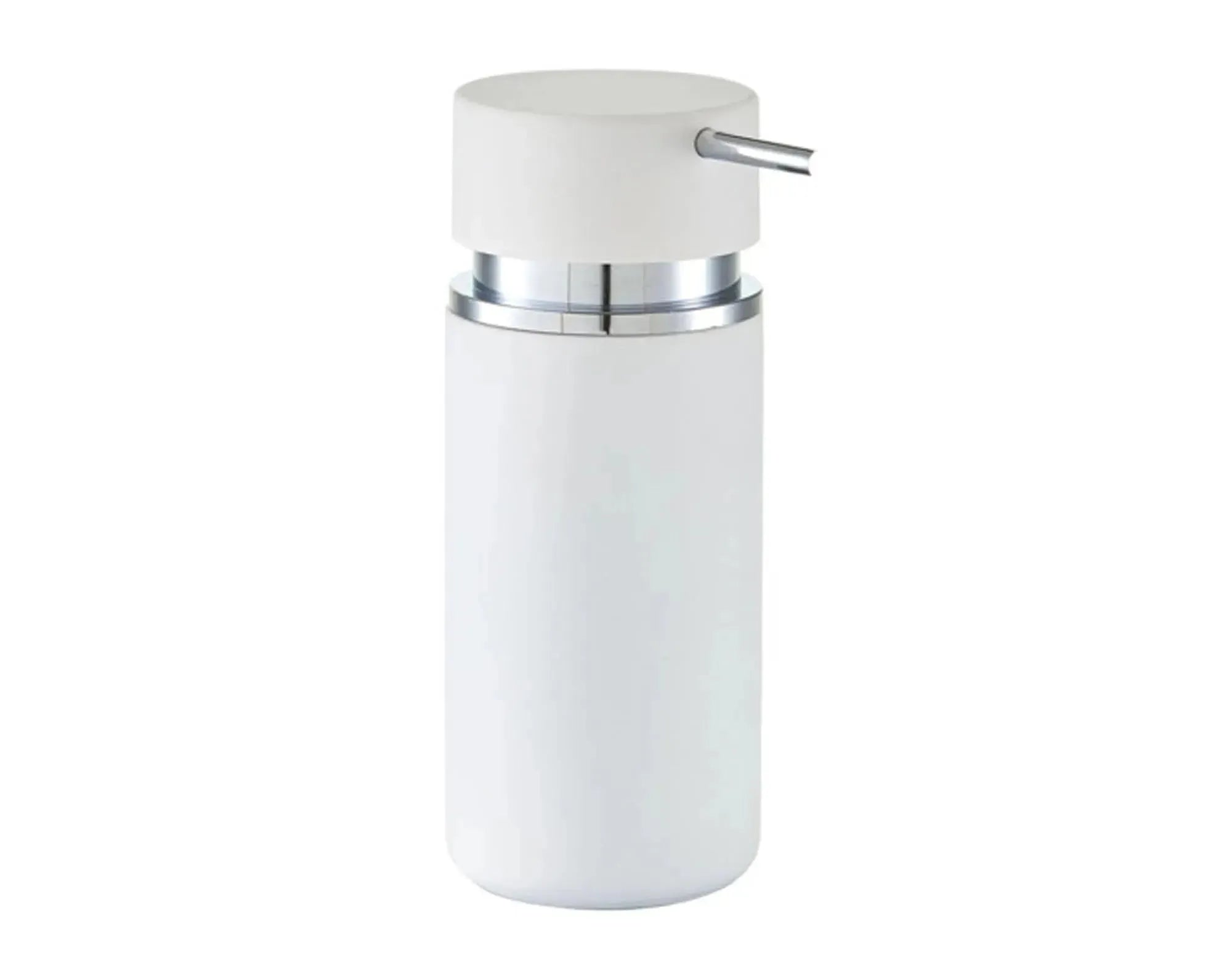 ZELLER Seifenspender Rubber Keramik weiss ø 6.6x16 cm in  präsentiert im Onlineshop von KAQTU Design AG. Badzubehör ist von ZELLER PRESENT