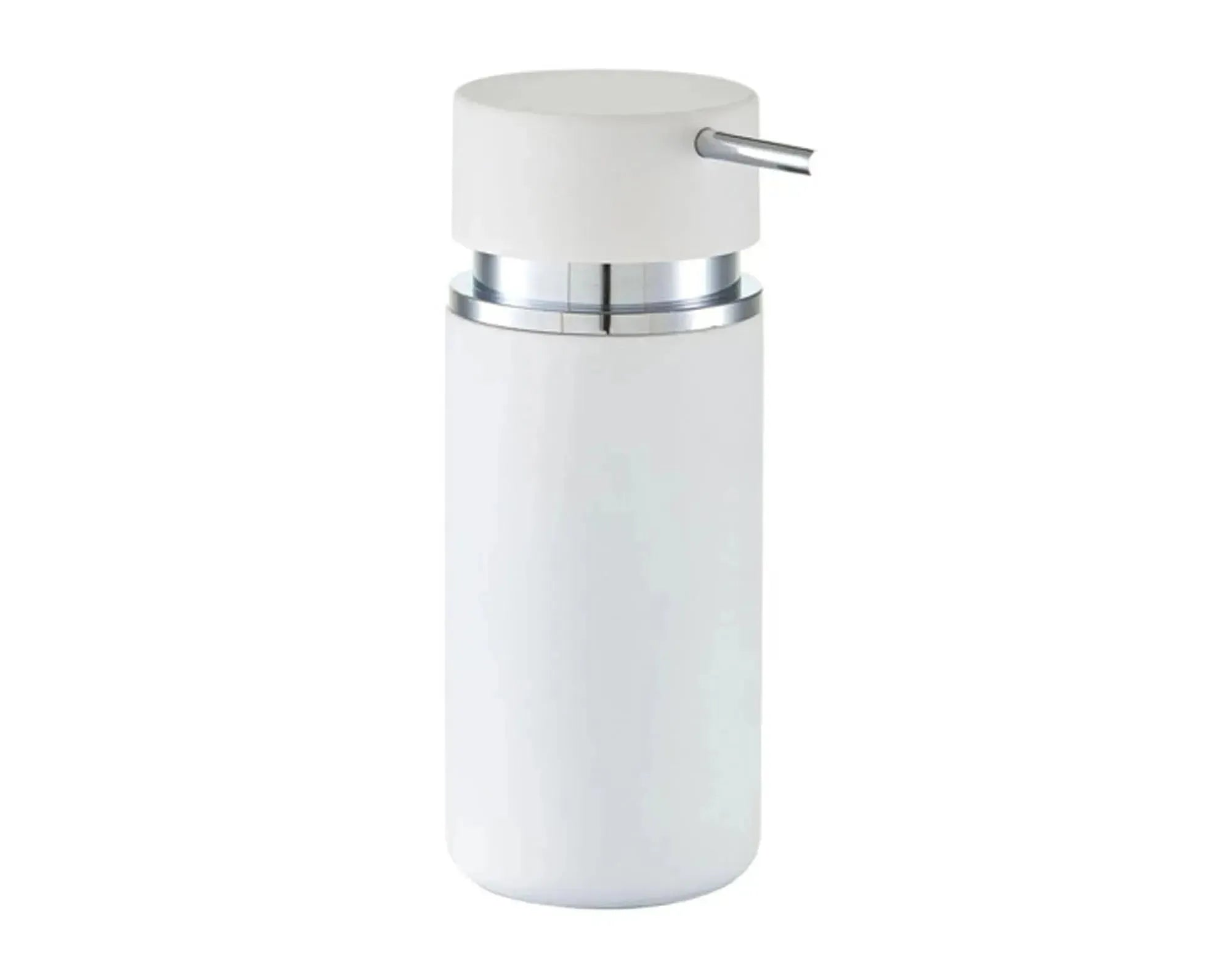 ZELLER Seifenspender Rubber Keramik weiss ø 6.6x16 cm in  präsentiert im Onlineshop von KAQTU Design AG. Badzubehör ist von ZELLER PRESENT