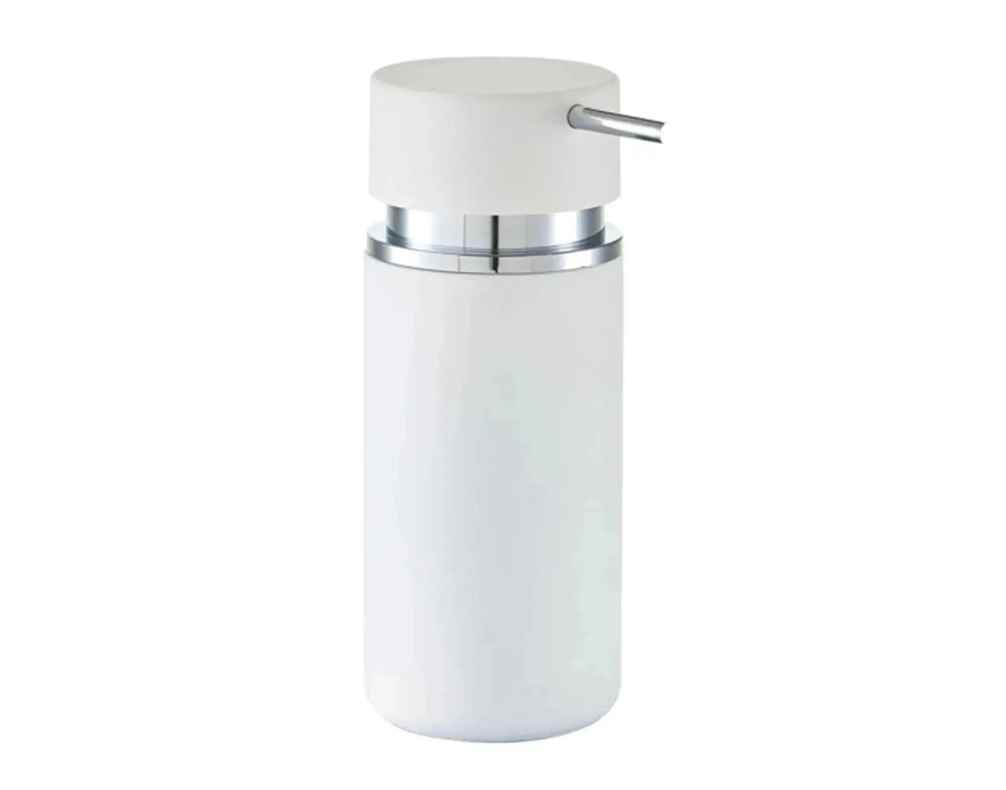 ZELLER Seifenspender Rubber Keramik weiss ø 6.6x16 cm in  präsentiert im Onlineshop von KAQTU Design AG. Badzubehör ist von ZELLER PRESENT