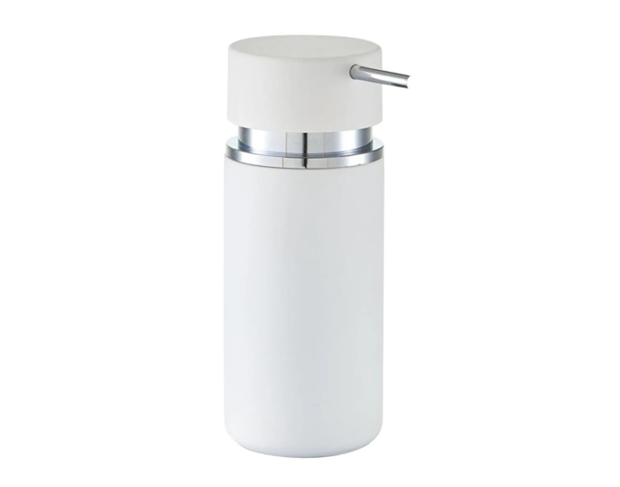ZELLER Seifenspender Rubber Keramik weiss ø 6.6x16 cm in  präsentiert im Onlineshop von KAQTU Design AG. Badzubehör ist von ZELLER PRESENT