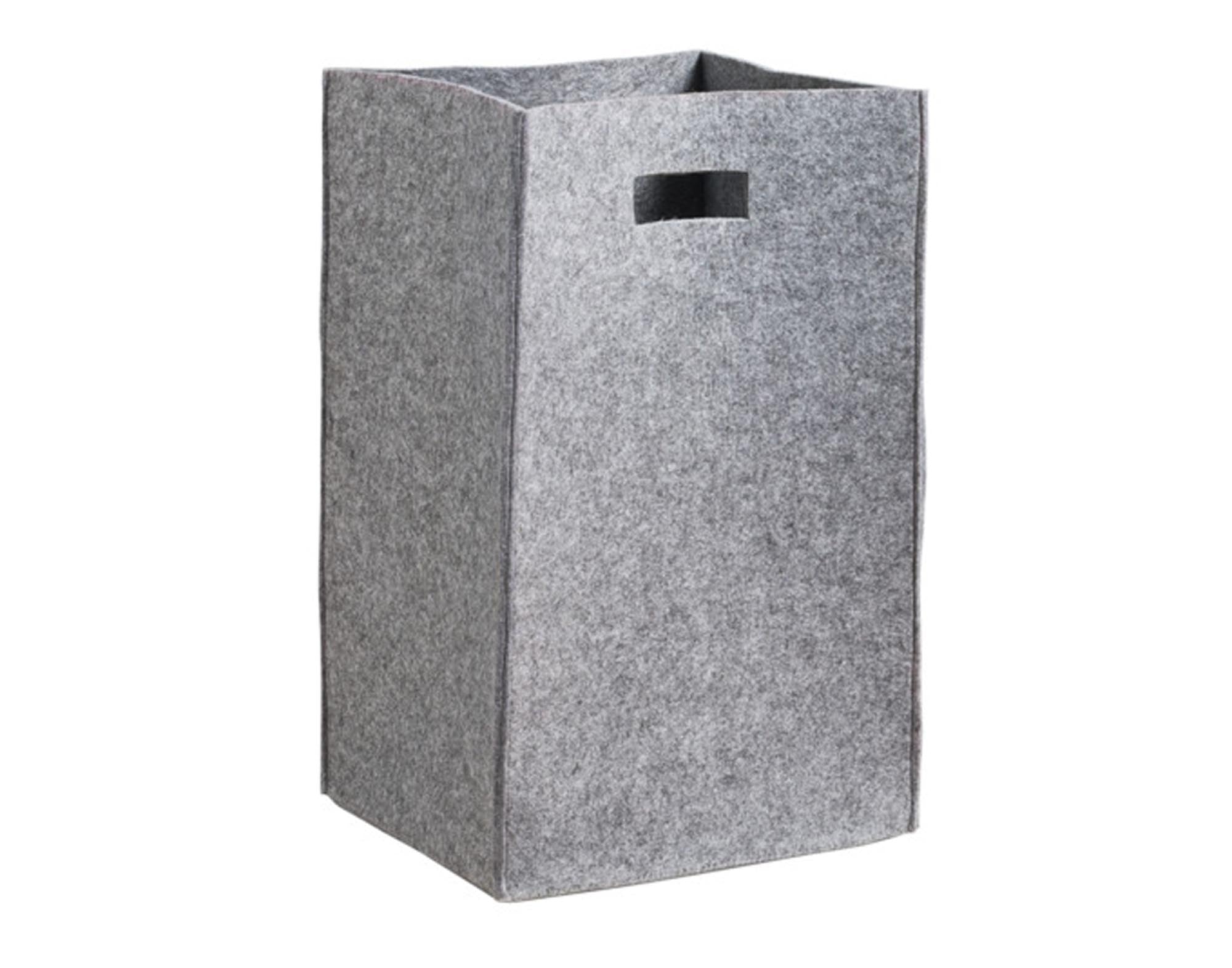 ZELLER Wäschesammler Filz grau 35x30x55 cm in  präsentiert im Onlineshop von KAQTU Design AG. Wäschekorb ist von ZELLER PRESENT