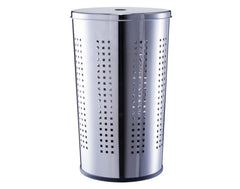 Cesto portabiancheria ZELLER in acciaio inox ø 34x60 cm