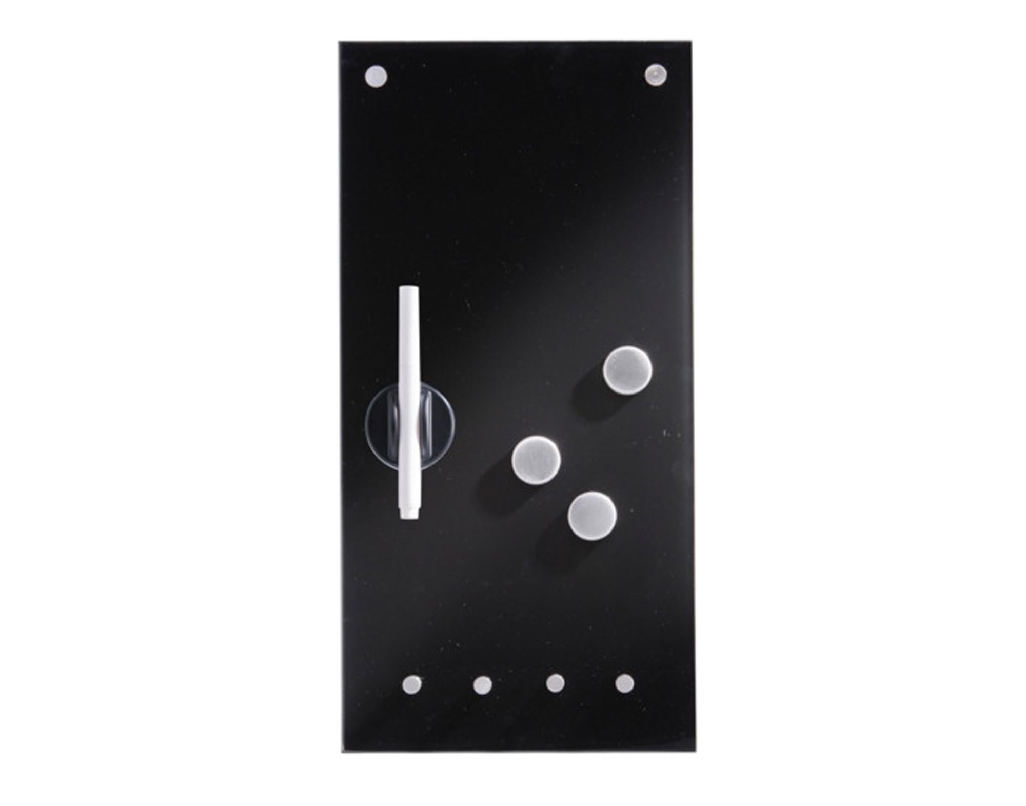 ZELLER Memobord mit Haken Glas weiss 20x40 cm in  präsentiert im Onlineshop von KAQTU Design AG. Büromaterial ist von ZELLER PRESENT