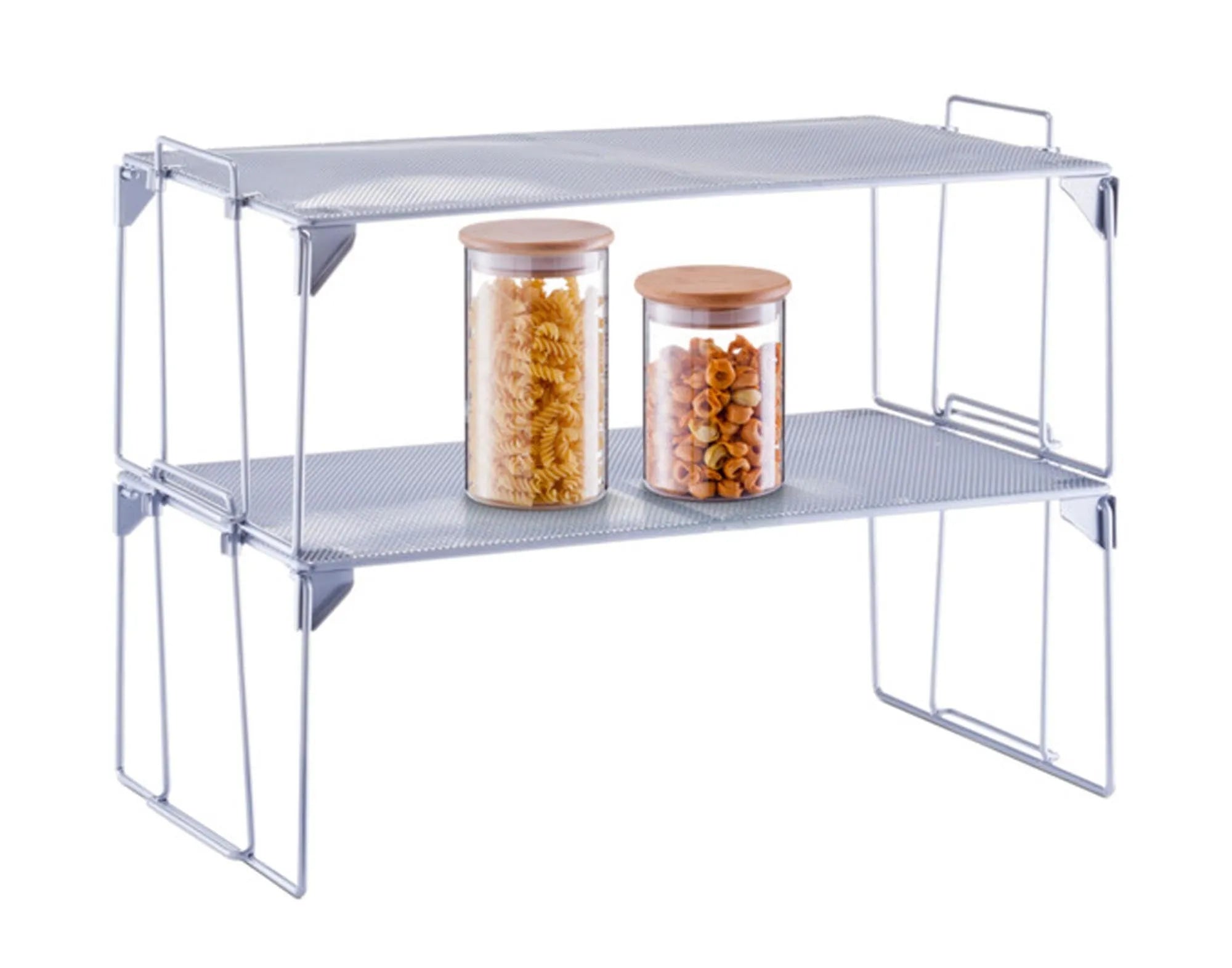 ZELLER Regal Mesh Metall stapelbar silber 43x25.5x15.5 cm in  präsentiert im Onlineshop von KAQTU Design AG. Bürozubehör ist von ZELLER PRESENT
