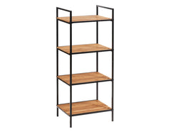 ZELLER Standregal mit 4 Ablagen Bamboo Metallschwarz 39x33x95 cm