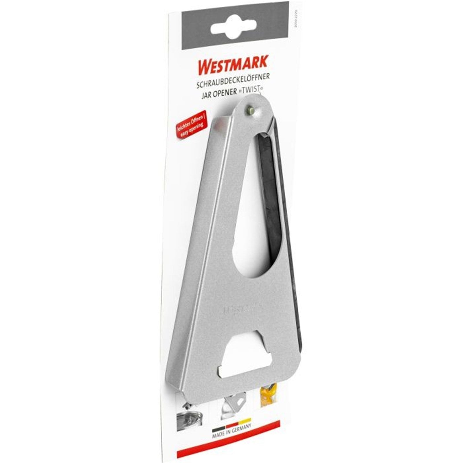 Vielseitiger 6-in-1 Universalöffner von Westmark, 17x10x1.5cm, ideal für Flaschen, Gläser und Dosen, kompakt und praktisch.