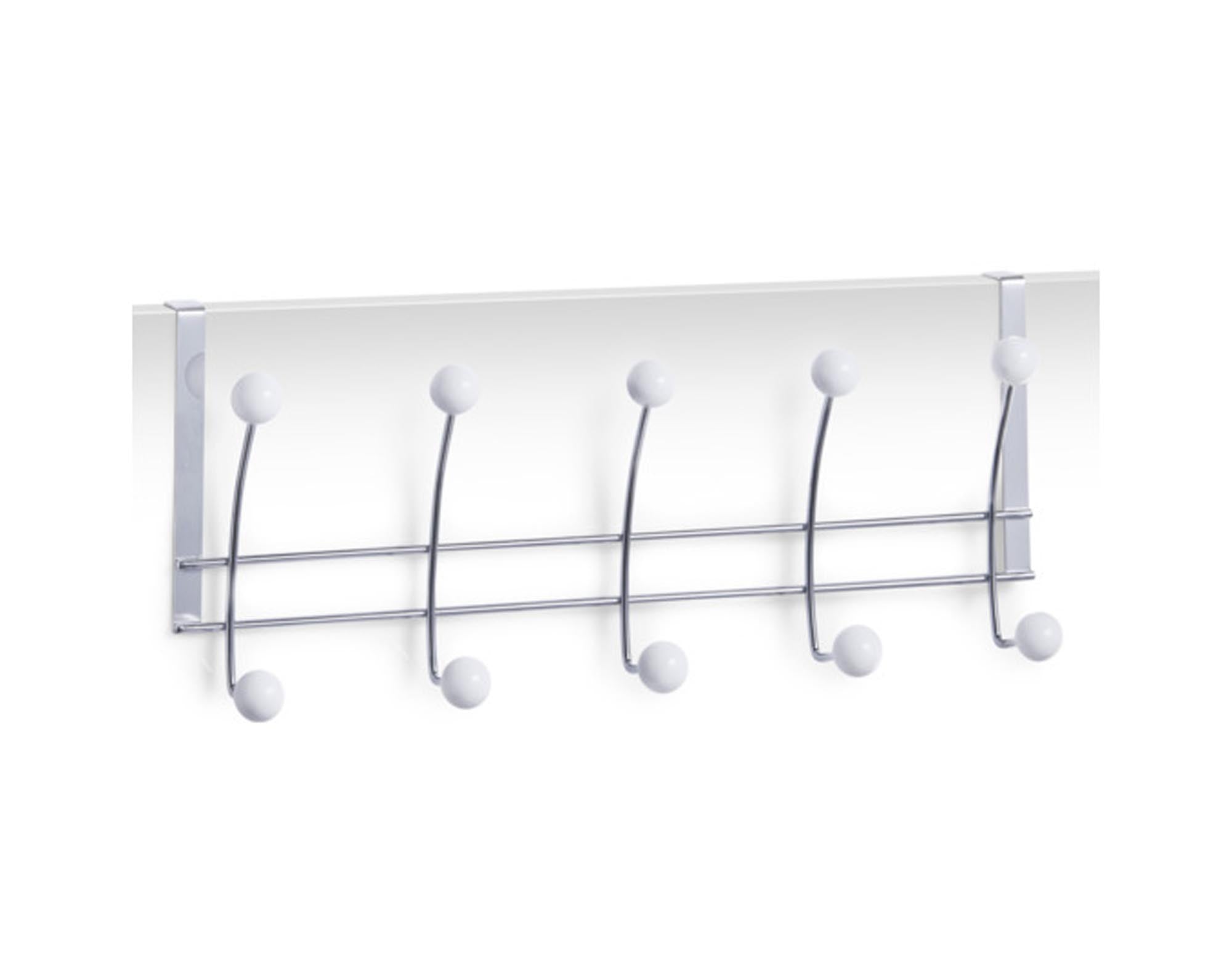 Zeller door hook strip 5 hook metal chrome -plated 48x10x20 cm