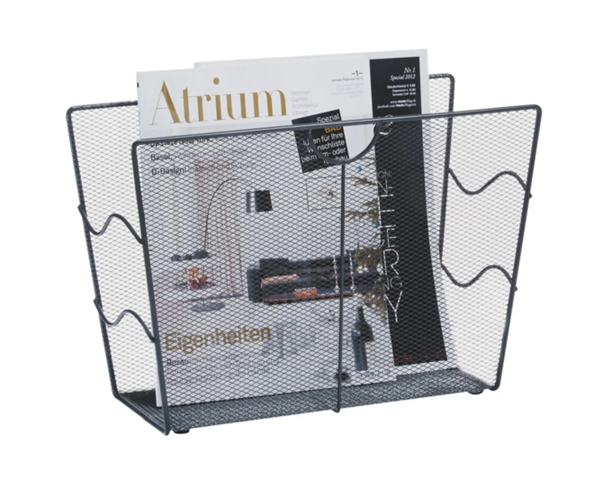 ZELLER Zeitungsständer Mesh Metall anthrazit 39x17.5x27 cm in  präsentiert im Onlineshop von KAQTU Design AG. Zeitungshalter ist von ZELLER PRESENT