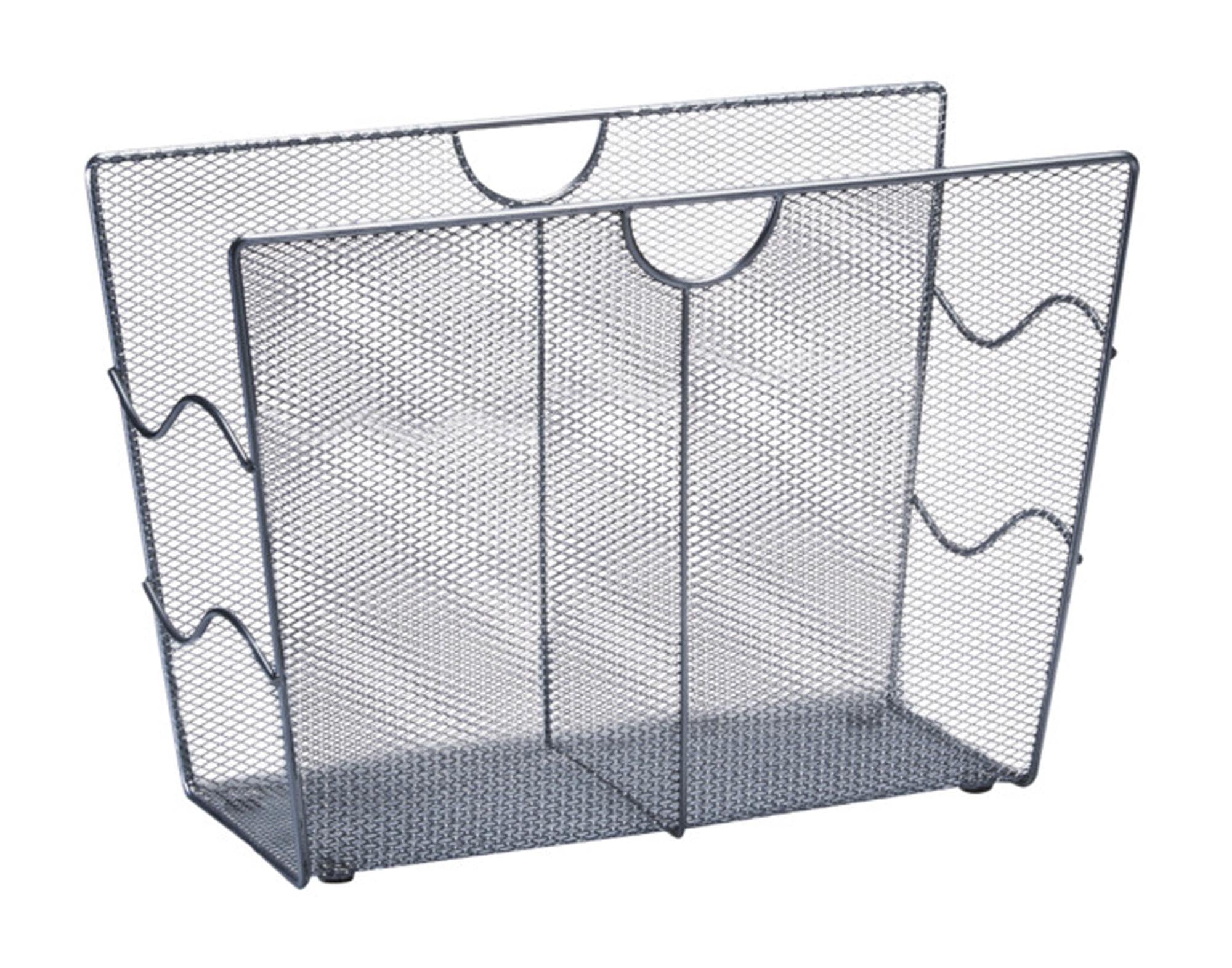 ZELLER Zeitungsständer Mesh Metall silber 39x17.5x27 cm