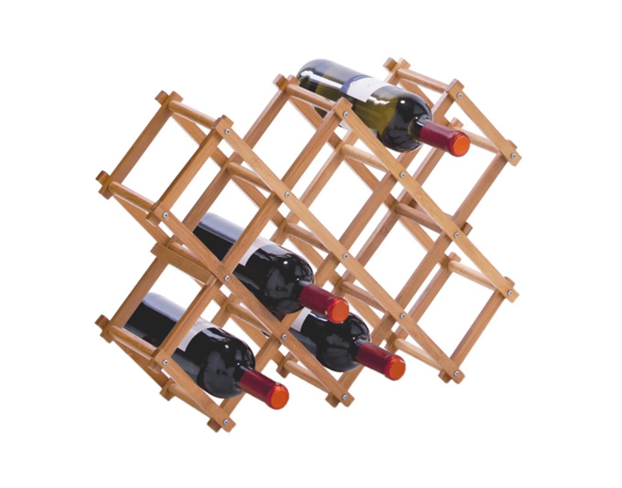 Stilvolles Weinregal aus Bambus für 8 Flaschen, 54x14.5x38 cm. Nachhaltig, elegant, platzsparend. Perfekt für Weinliebhaber.