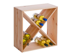 Portabottiglie ZELLER a 4 scomparti in legno 52x25x52 cm