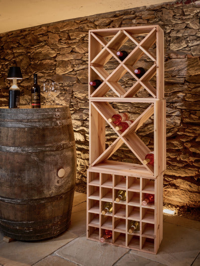 Weinregal für 25 Flaschen Holz 52x25x52 cm in  präsentiert im Onlineshop von KAQTU Design AG. Weinregal ist von ZELLER PRESENT