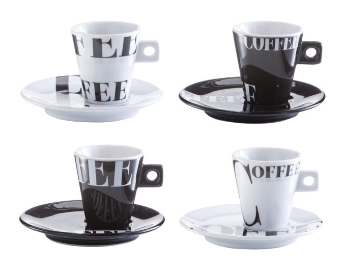 Espressotassen-Set Coffee Style 4 Tassen mit Untertasse in  präsentiert im Onlineshop von KAQTU Design AG. Espressotassen ist von ZELLER PRESENT